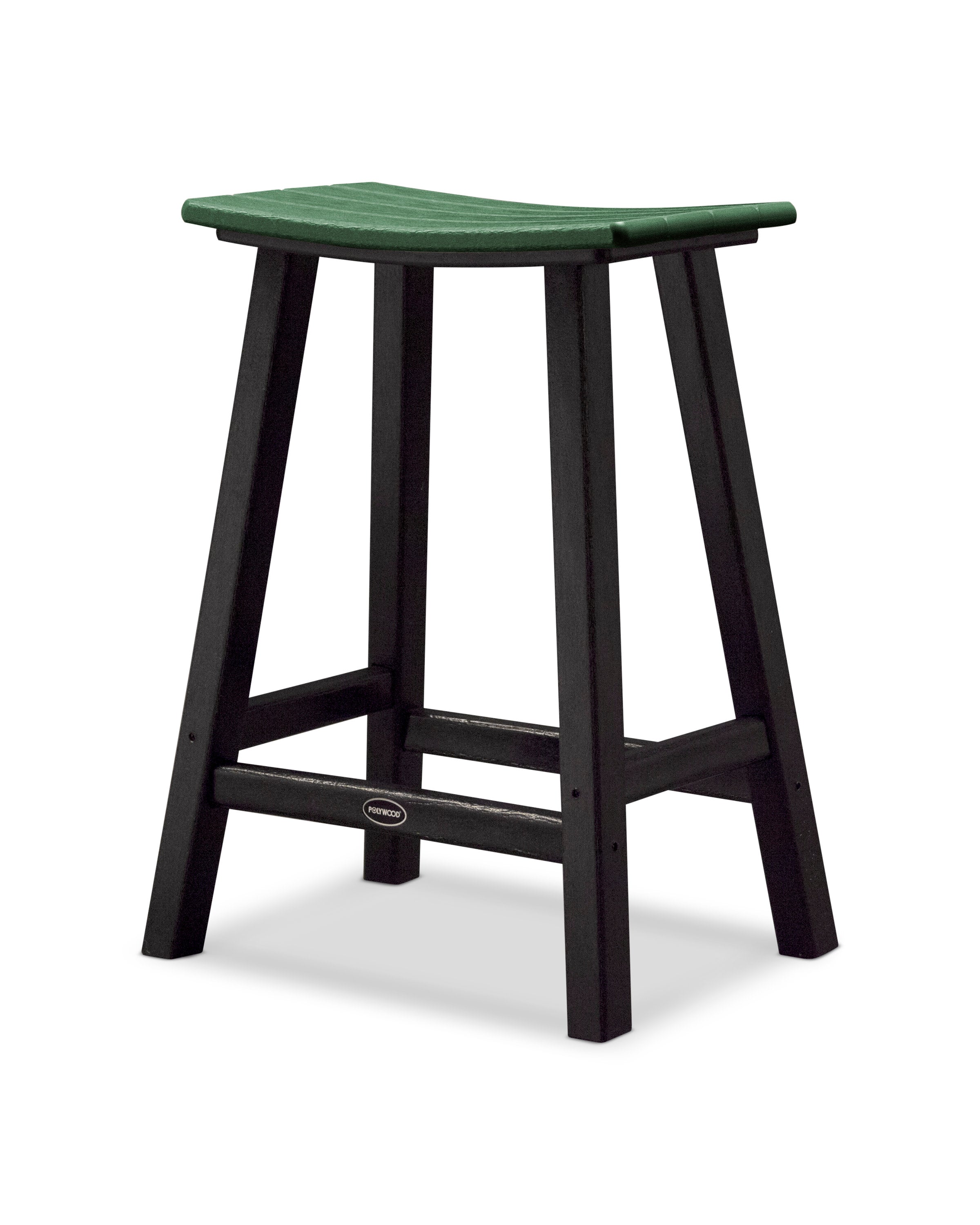 Contempo 24" Saddle Counter Stool in Black / Green