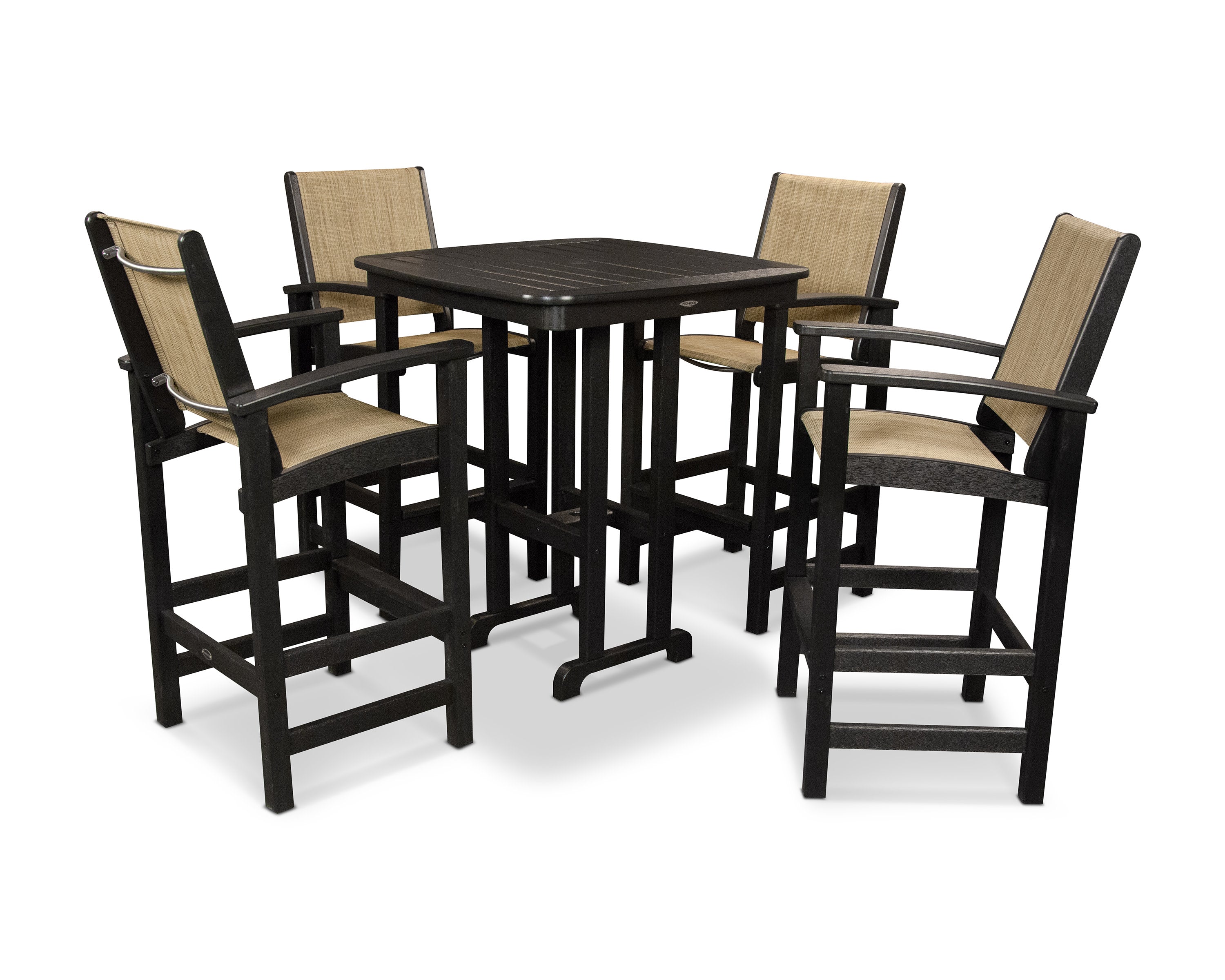 Coastal 5-Piece Bar Set in Black / Burlap Sling