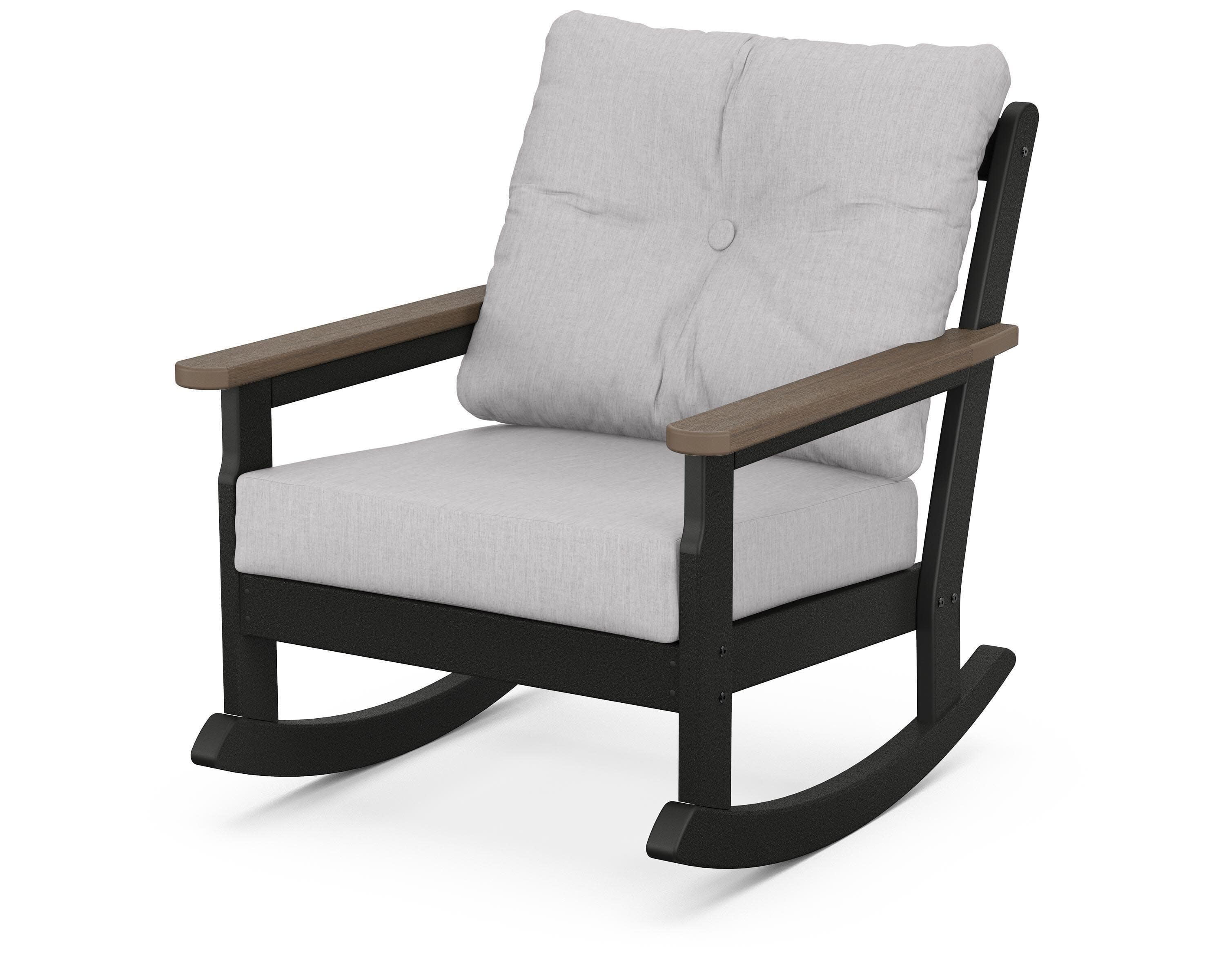 Vineyard Deep Seating Rocking Chair in Black / Kona / Granite