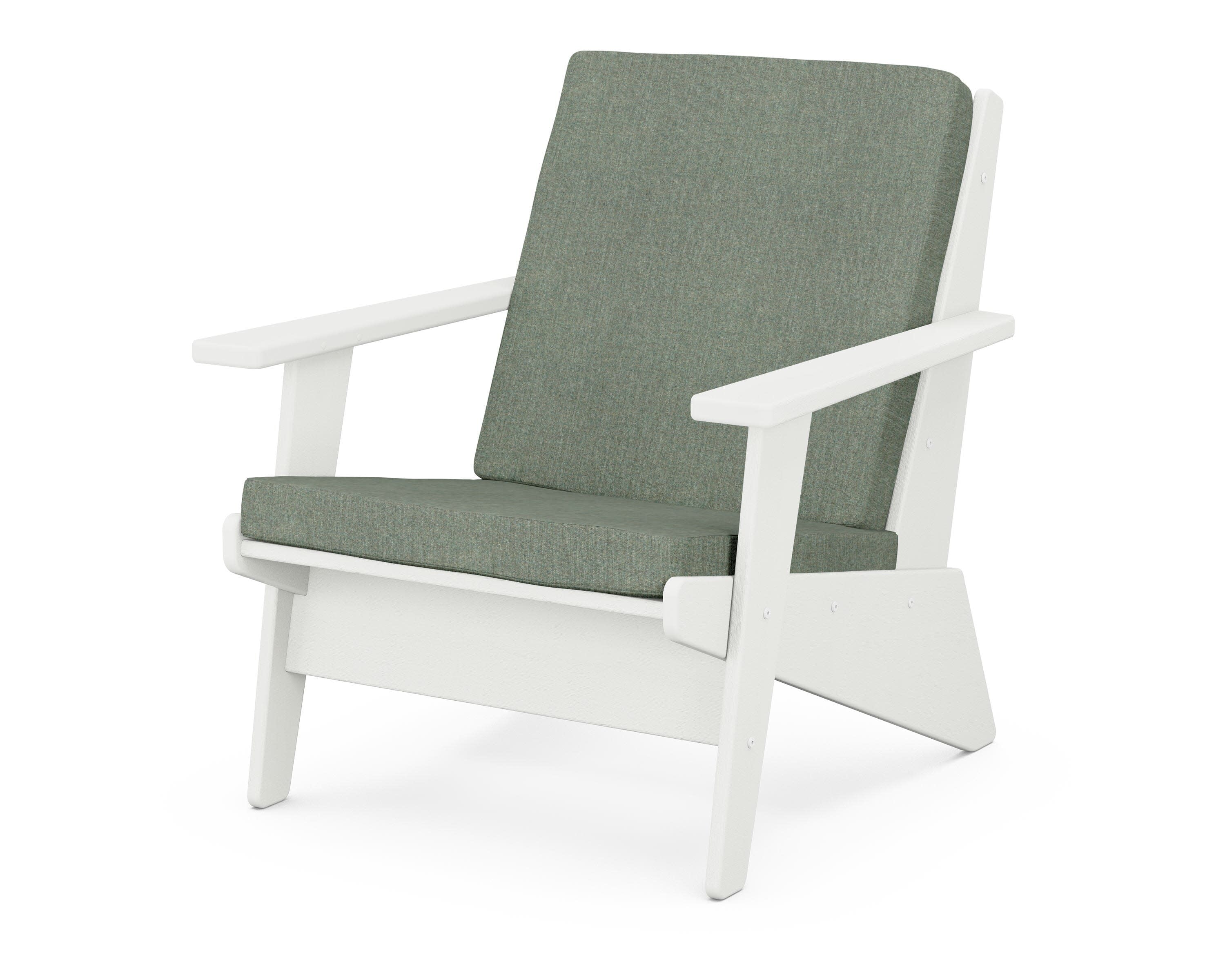 Riviera Modern Lounge Chair in Vintage White / Cast Sage