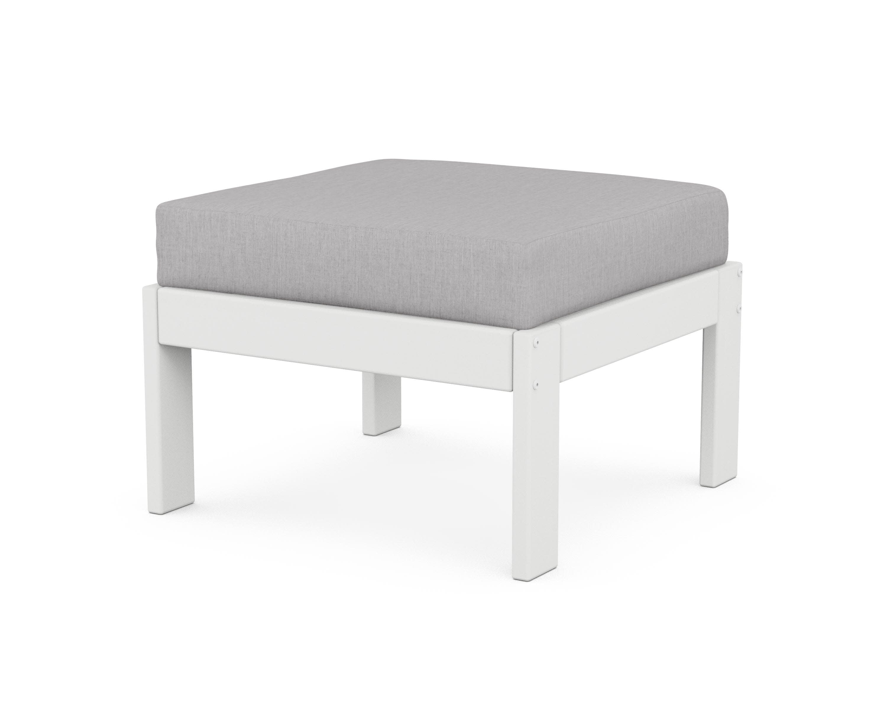 Vineyard Modular Ottoman in White / Granite