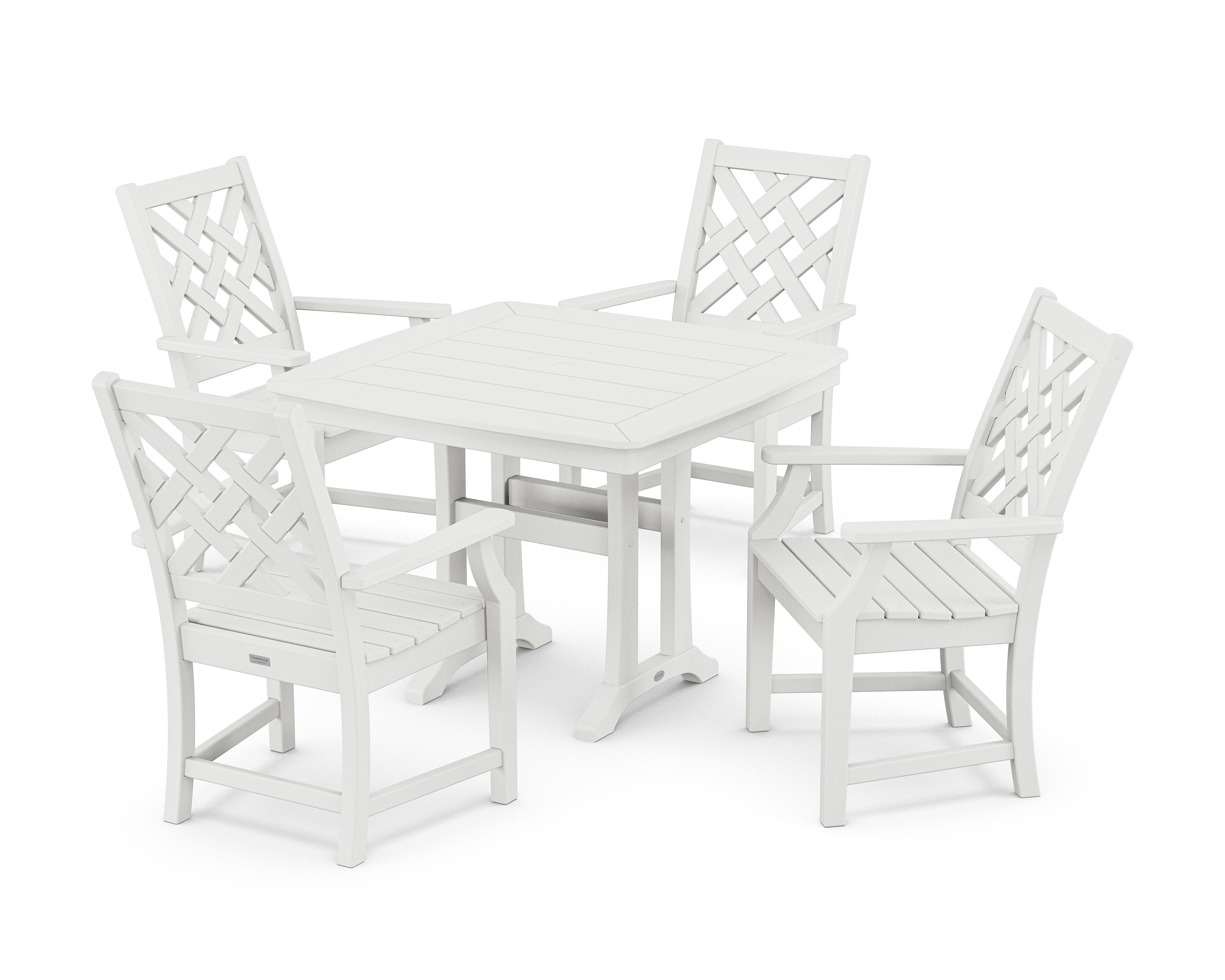 Wovendale 5-Piece Dining Set with Trestle Legs in White