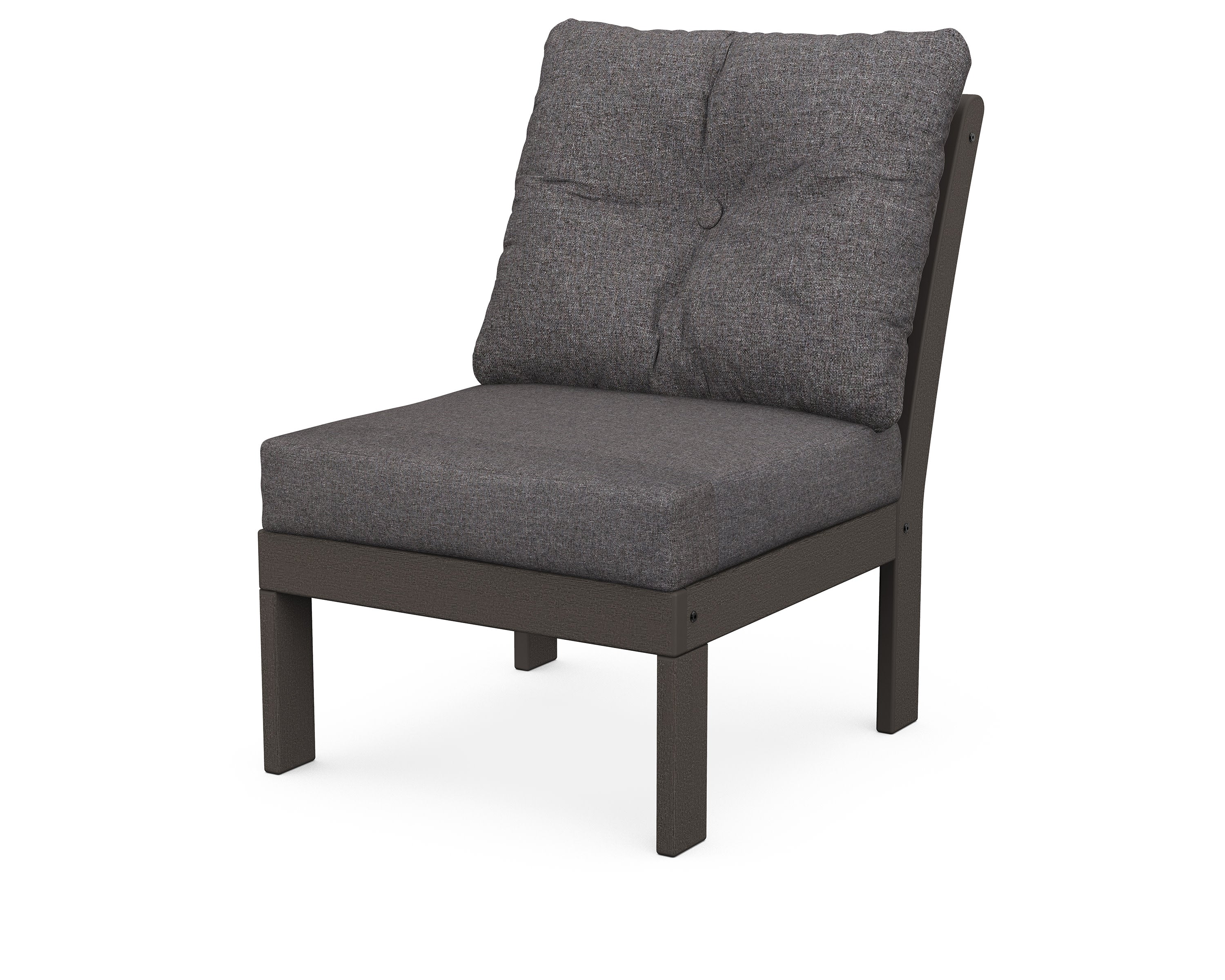 Vineyard Modular Armless Chair in Vintage Coffee / Ash Charcoal
