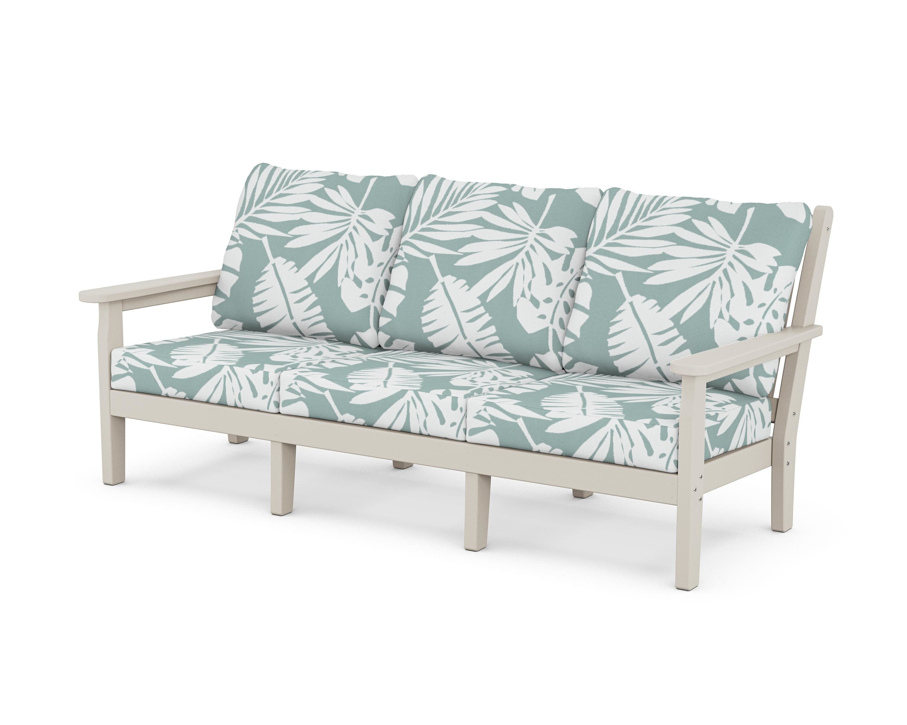 Chippendale Deep Seating Sofa in Sand / Leaf Glacier Spa