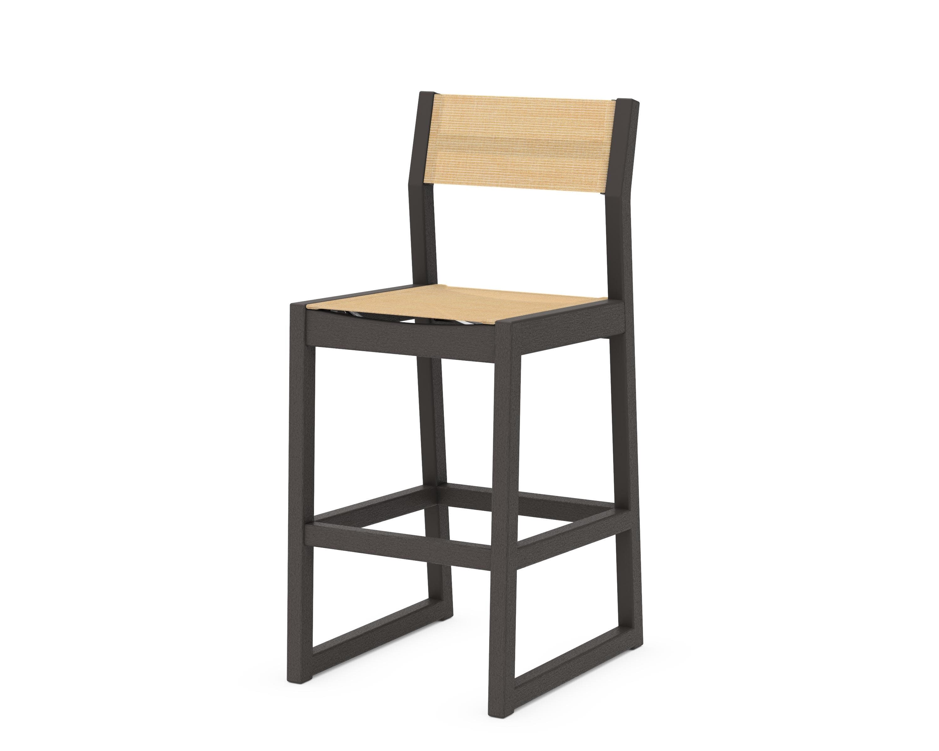 EDGE Sling Bar Side Chair in Vintage Coffee / Dupioni Apricot Sling