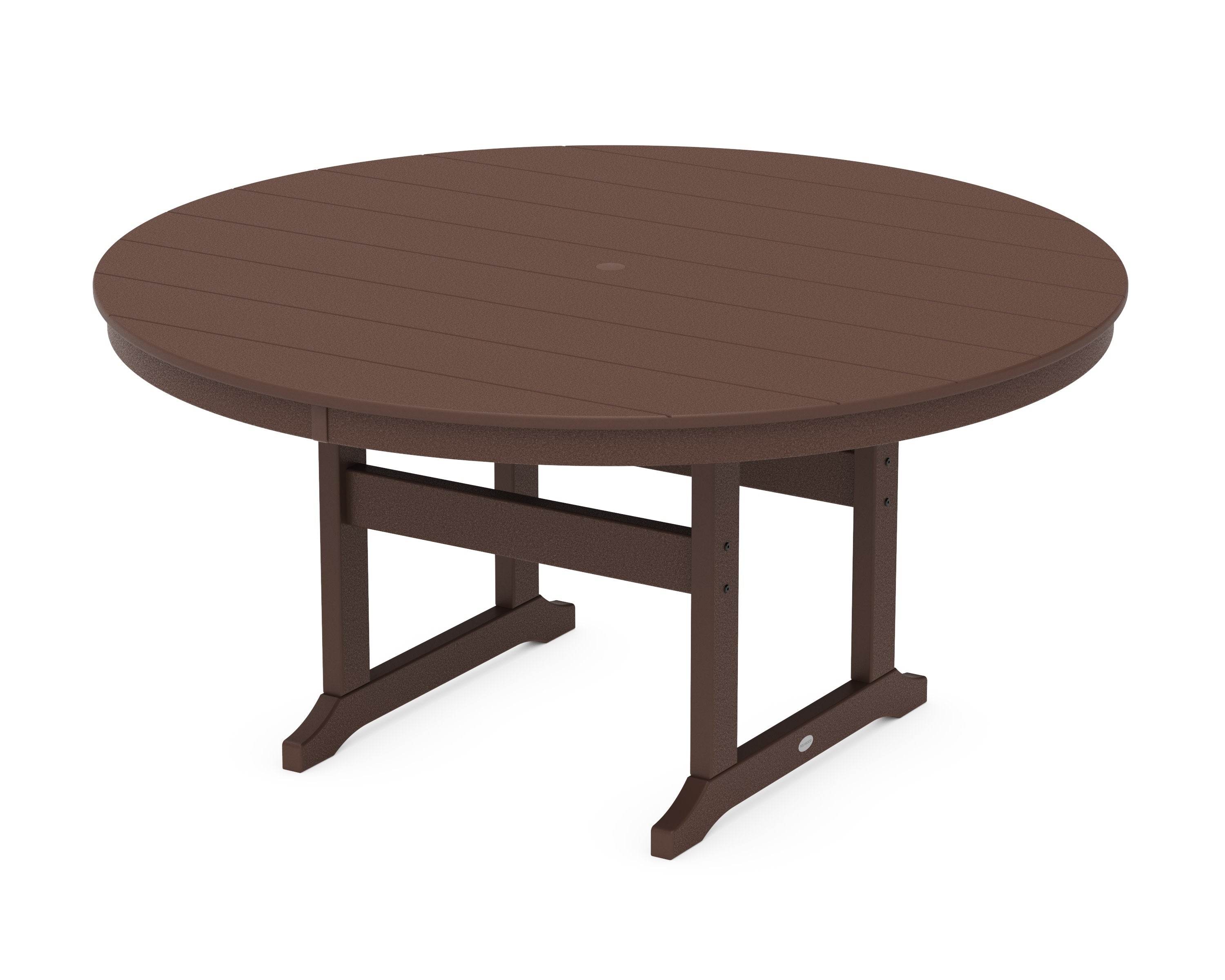 60" Round Farmhouse Dining Table in Mahogany