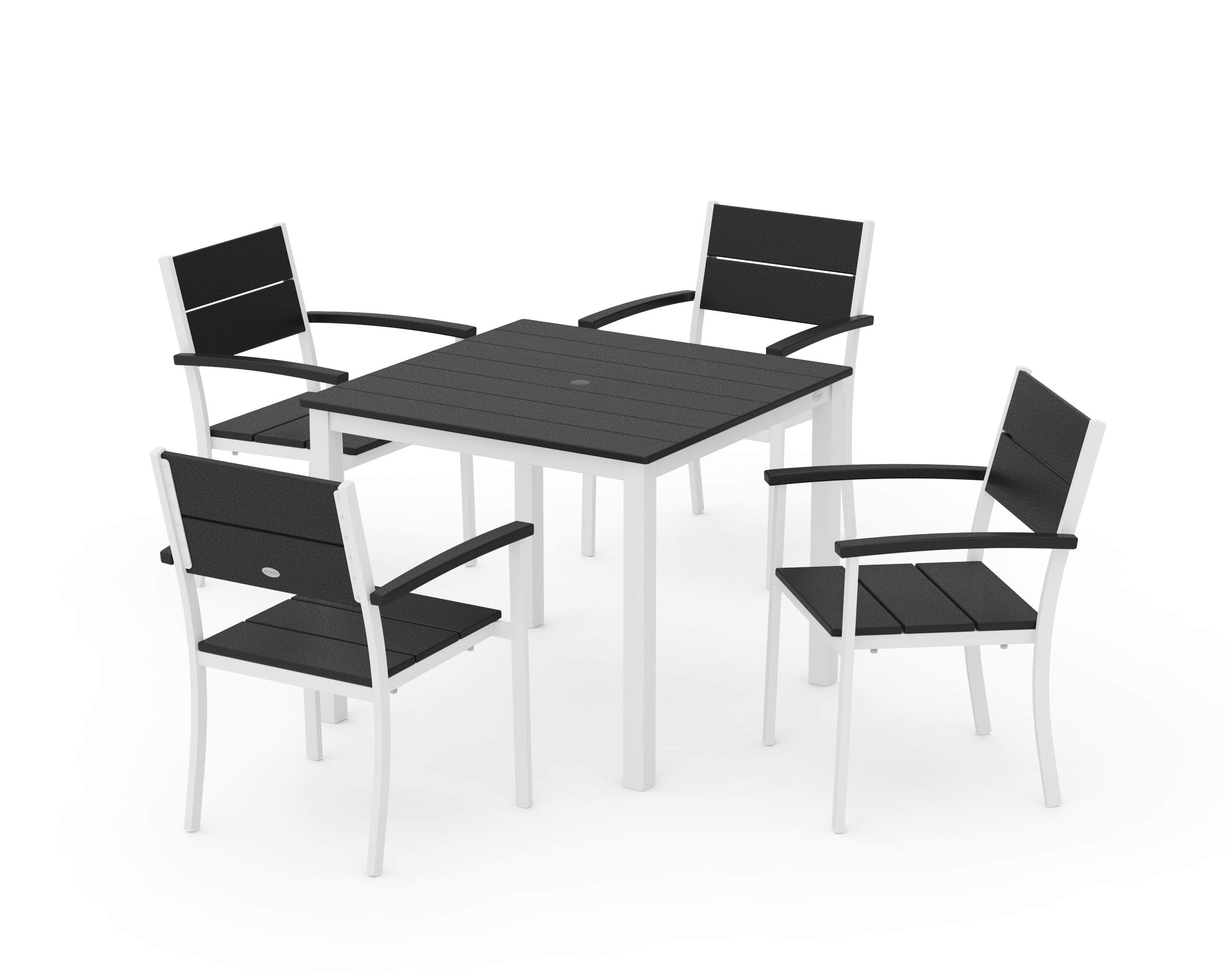 Main Street 5-Piece Dining Set in White / Black