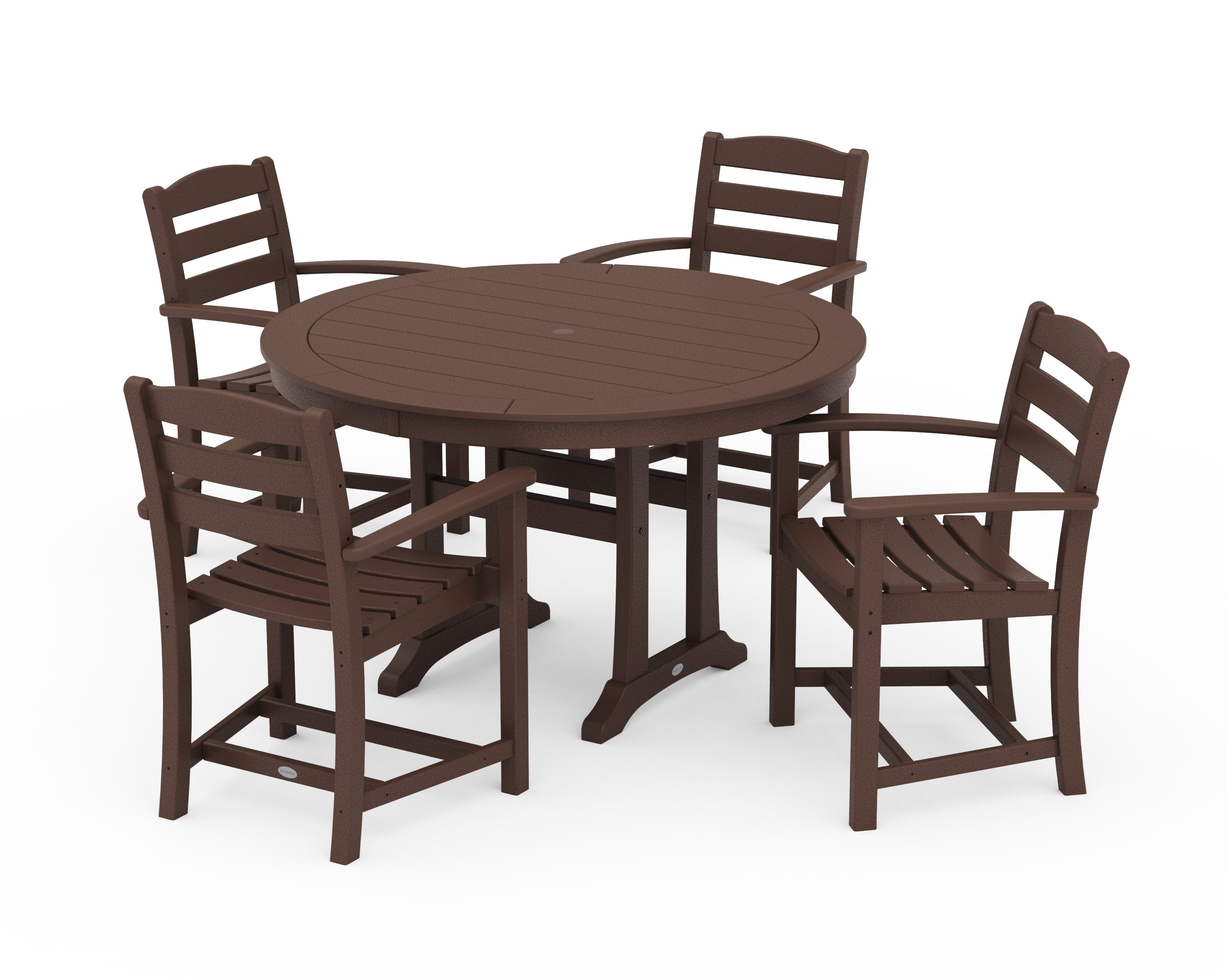 La Casa Caf 5-Piece Arm Chair Dining Set in Mahogany