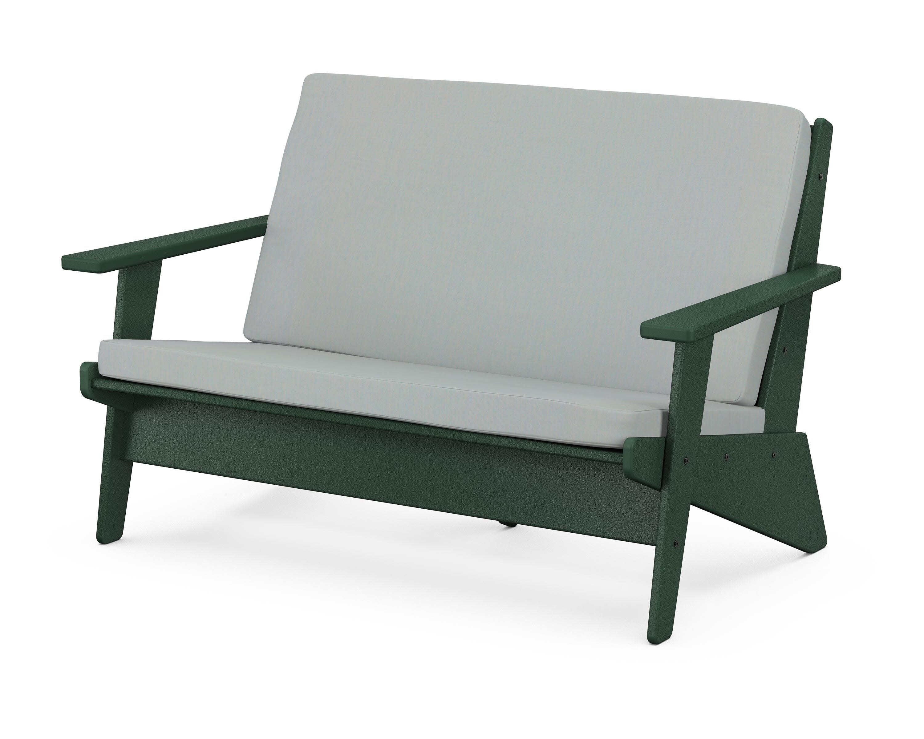 Riviera Modern Lounge Loveseat in Green / Spa