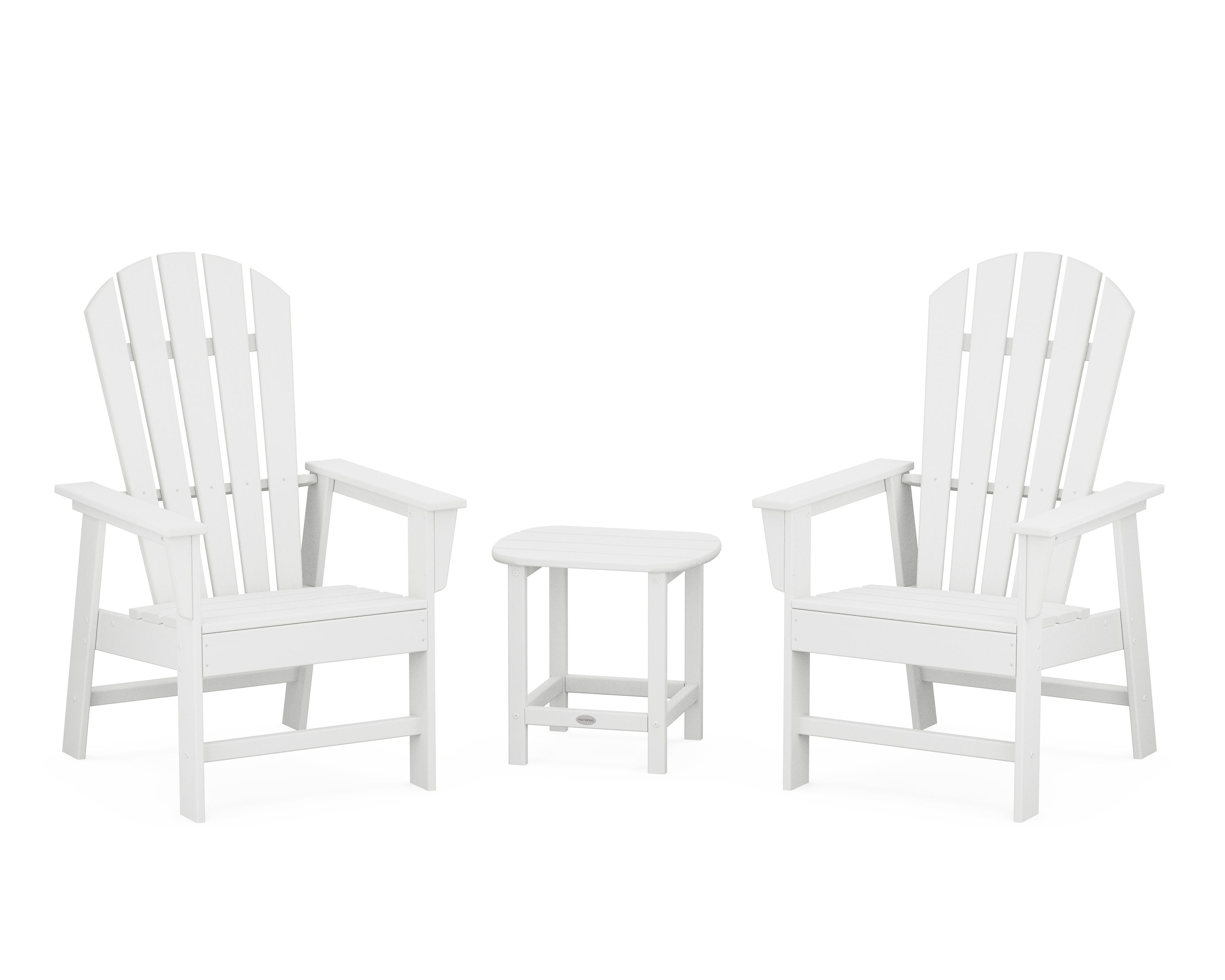 South Beach Casual Chair 3-Piece Set with 18" South Beach Side Table in White