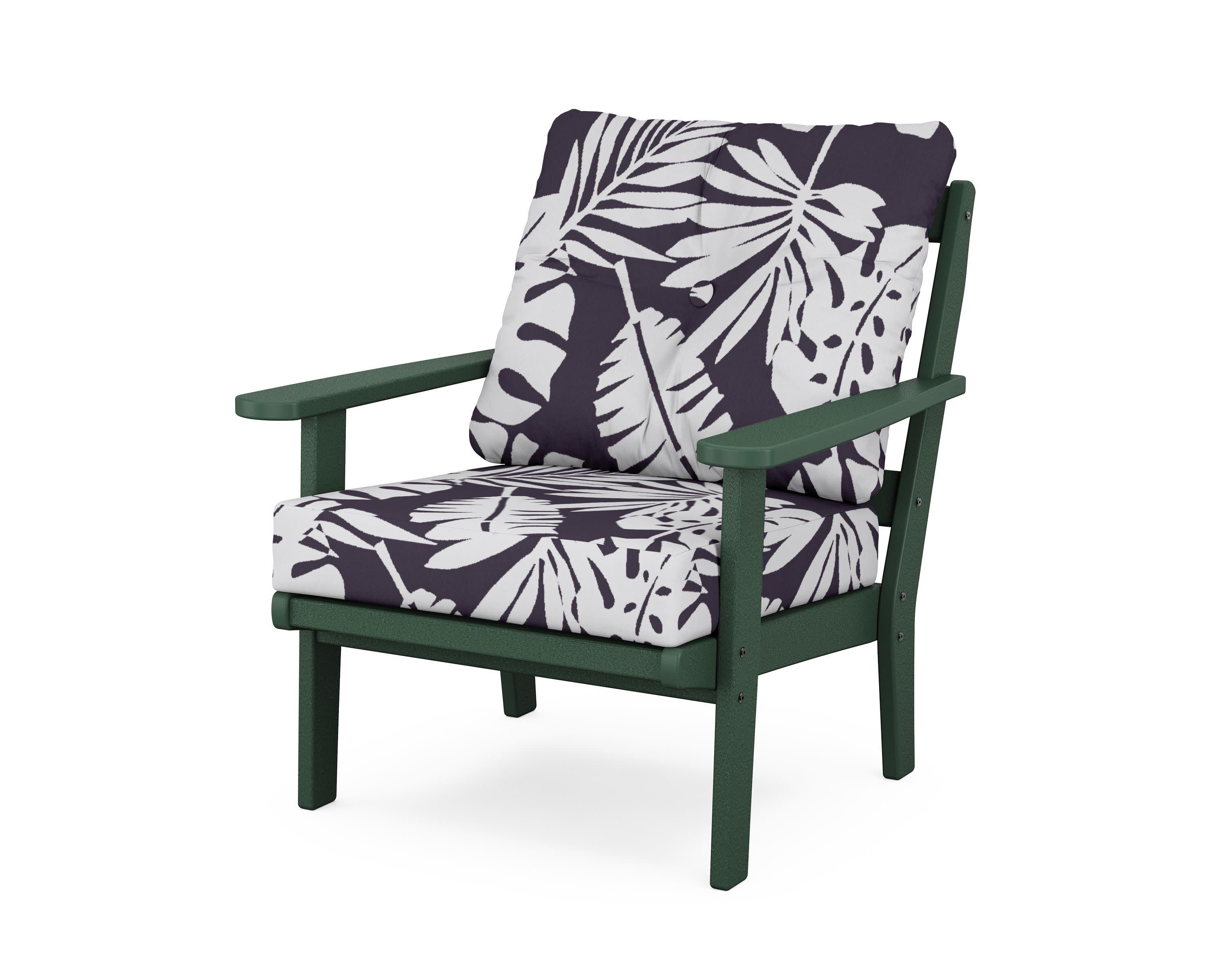 Mission Deep Seating Chair in Green / Leaf Navy