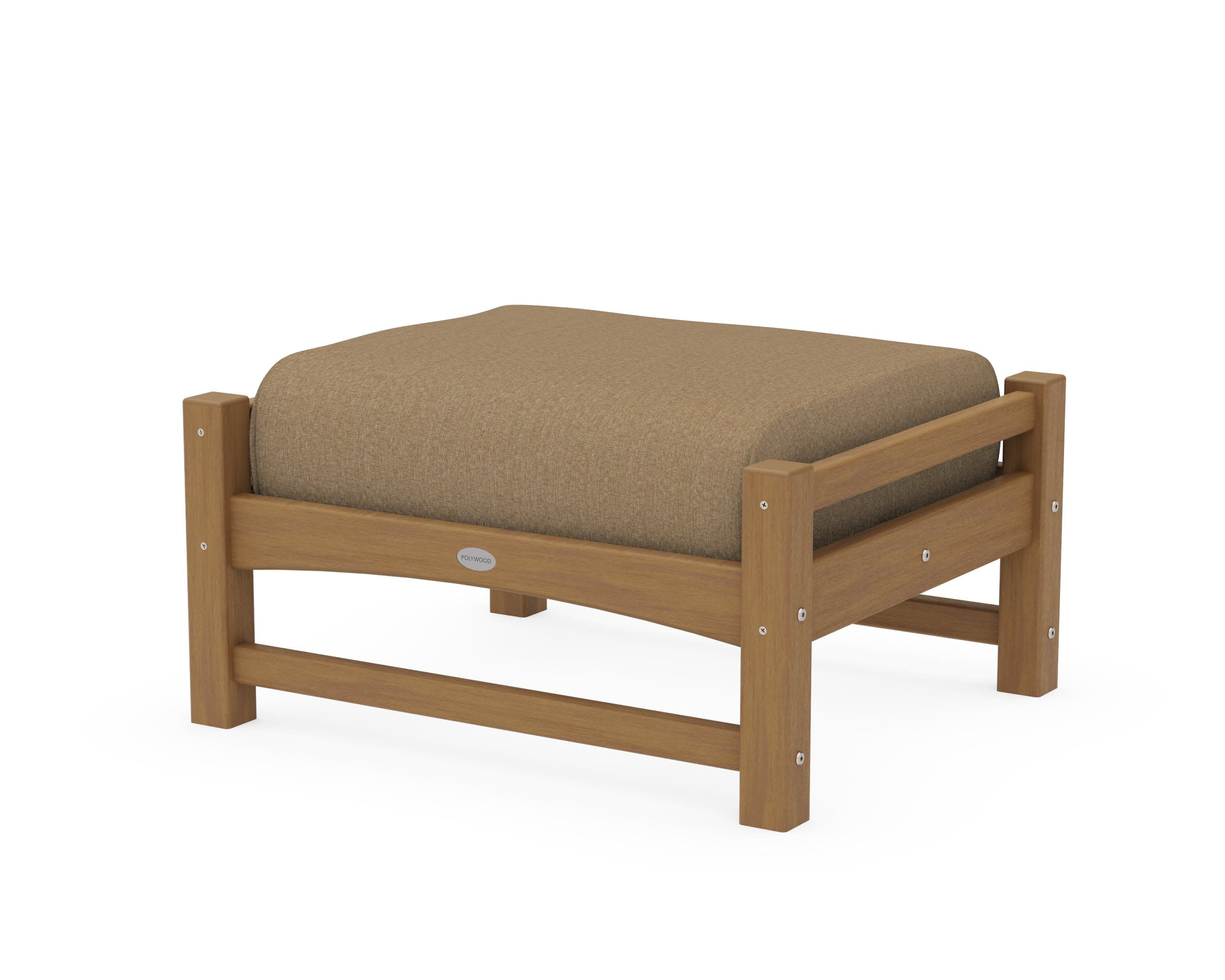 Club Ottoman in Natural / Sesame