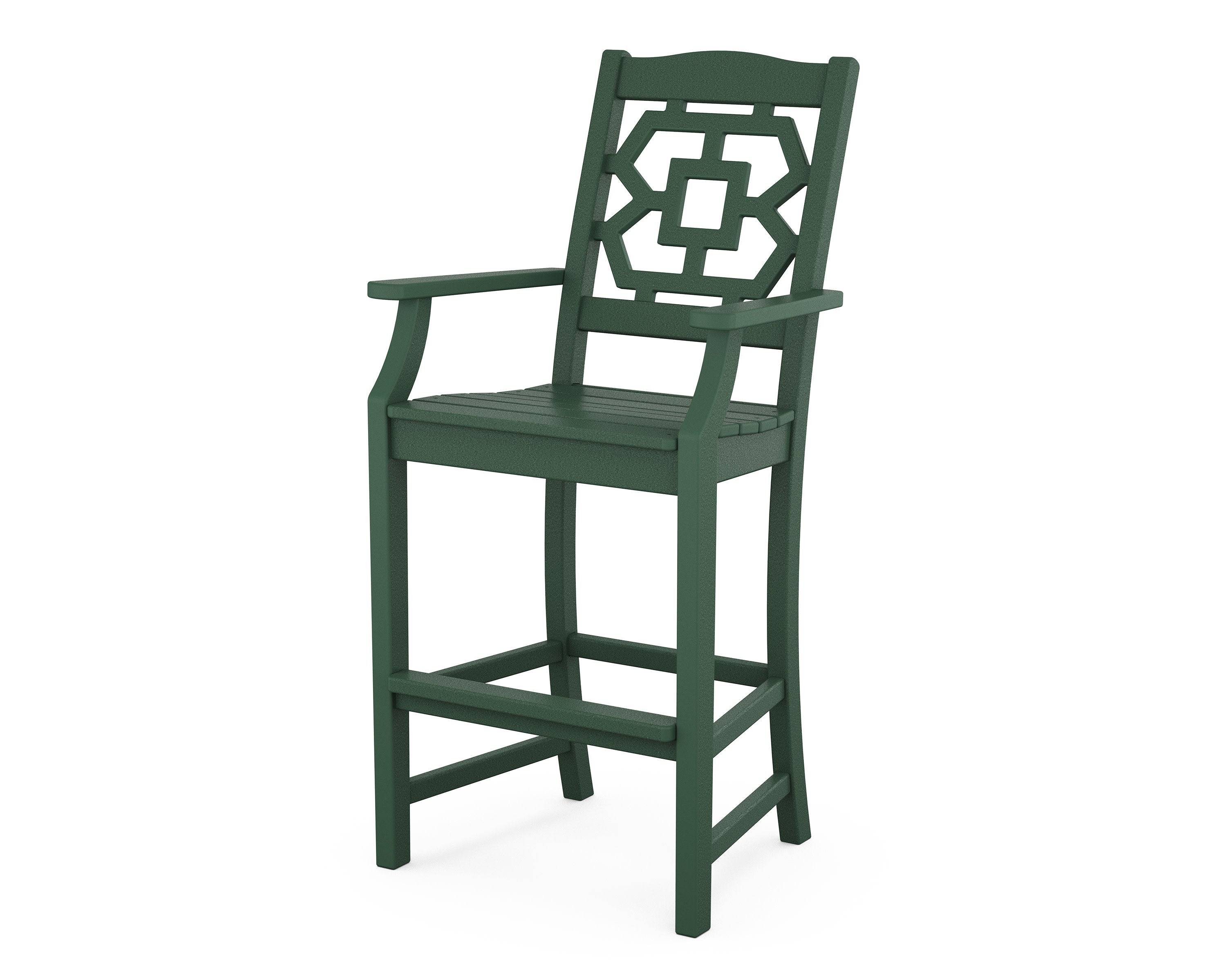 Chinoiserie Bar Arm Chair in Green