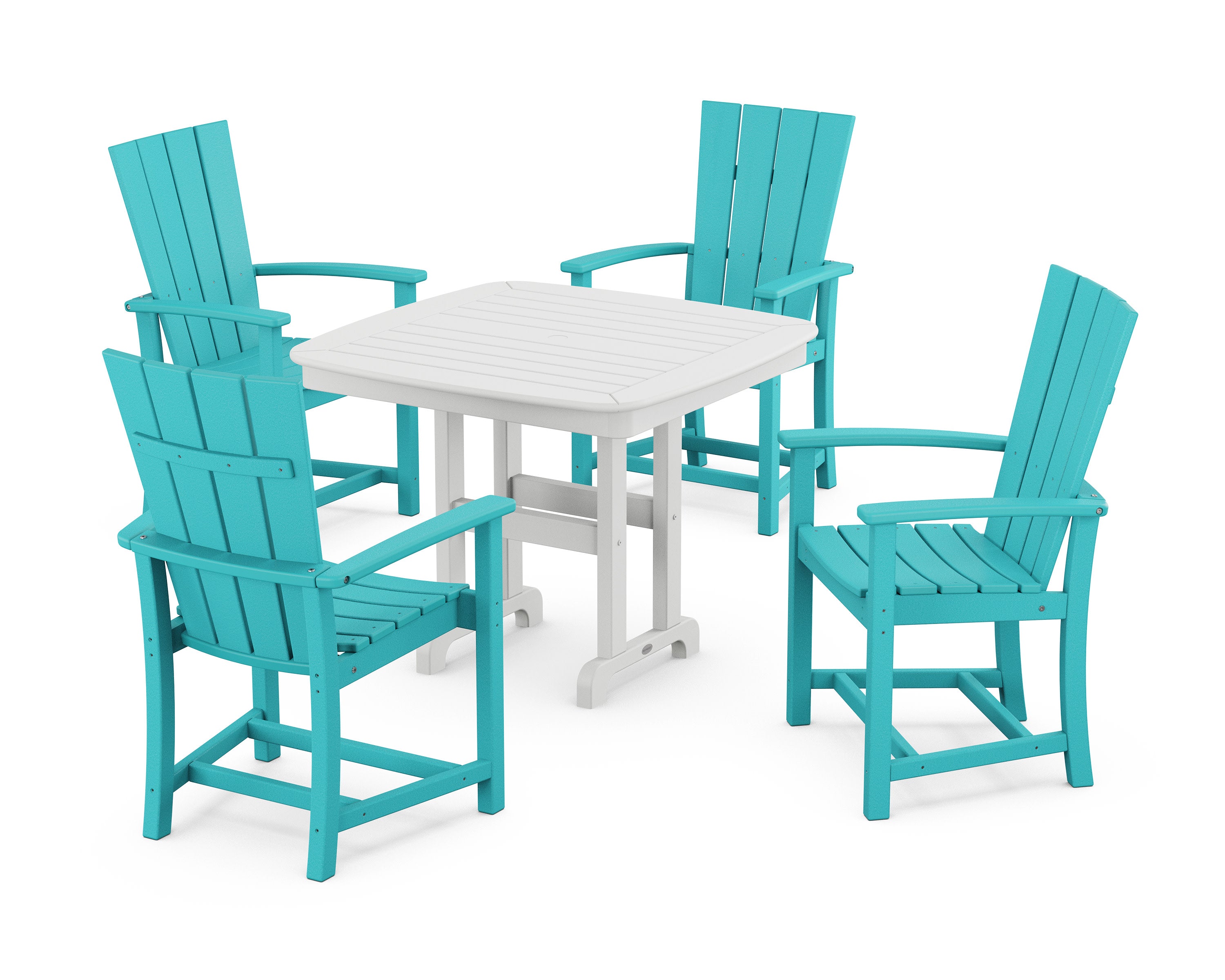 Quattro 5-Piece Dining Set in Aruba / White