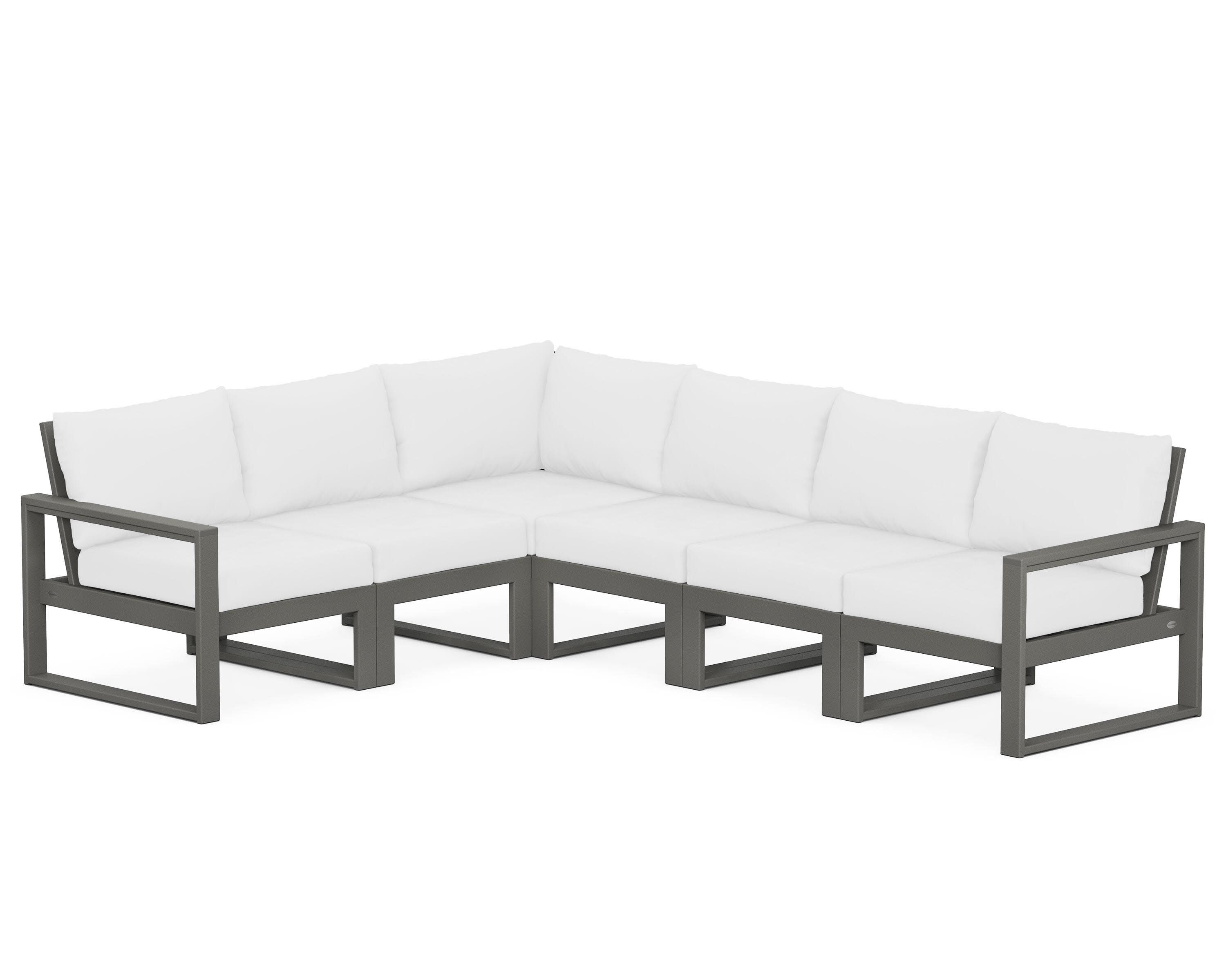 EDGE 6-Piece Modular Deep Seating Set in Slate Grey / Natural