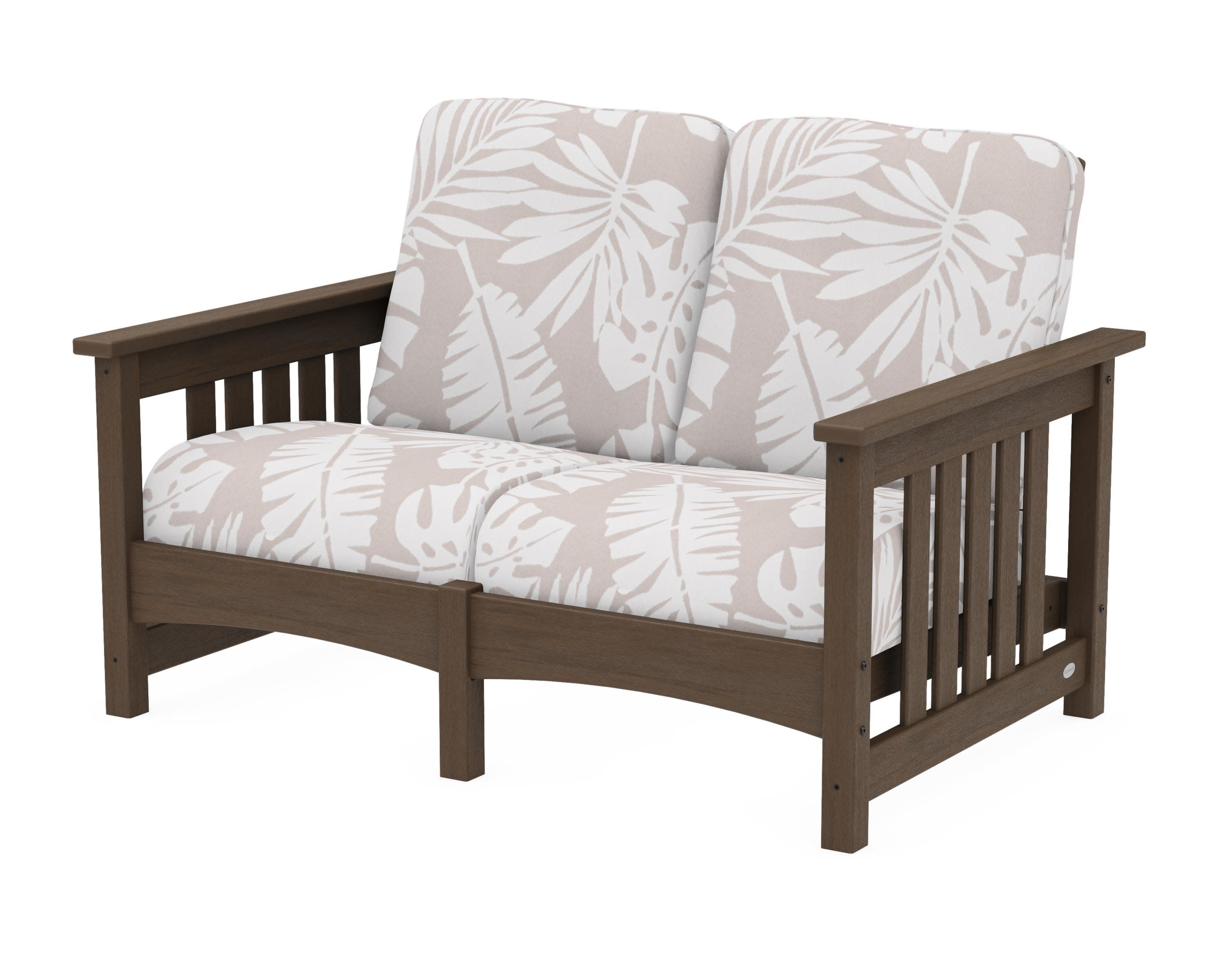 Club Mission Loveseat in Kona / Leaf Dune Burlap