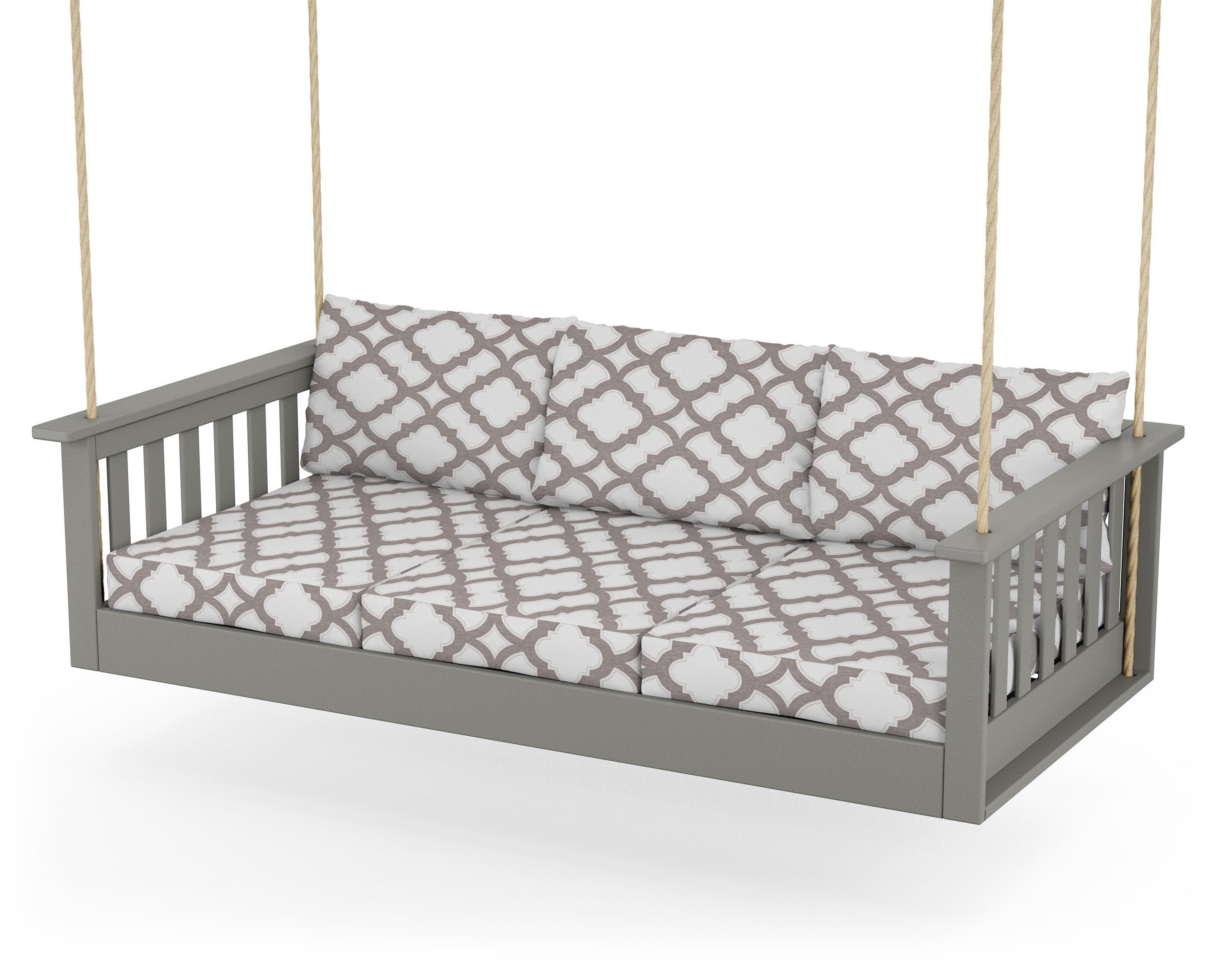 Vineyard Daybed Swing in Slate Grey / Trellis Grey Mist