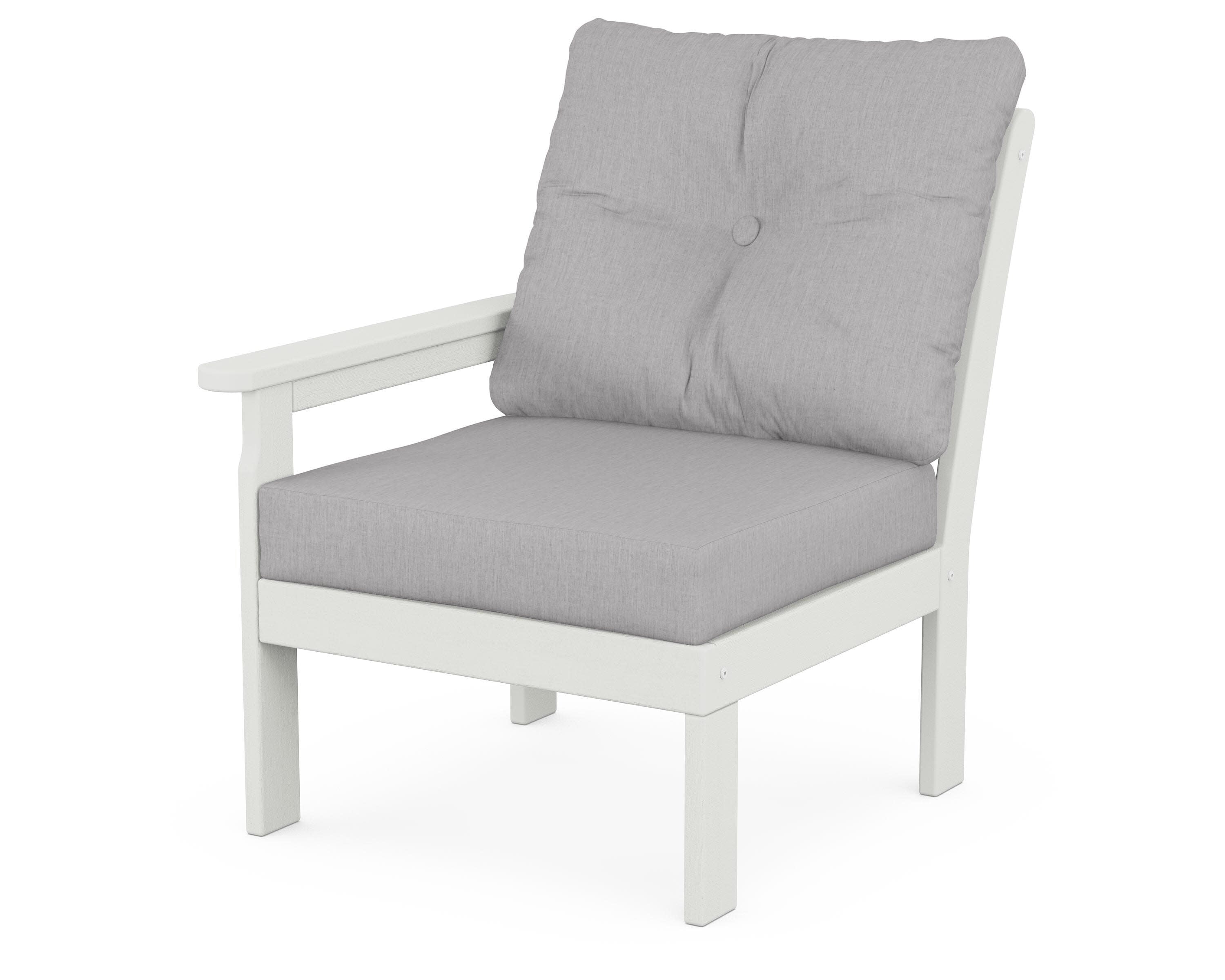 Vineyard Modular Left Arm Chair in Vintage White / Granite