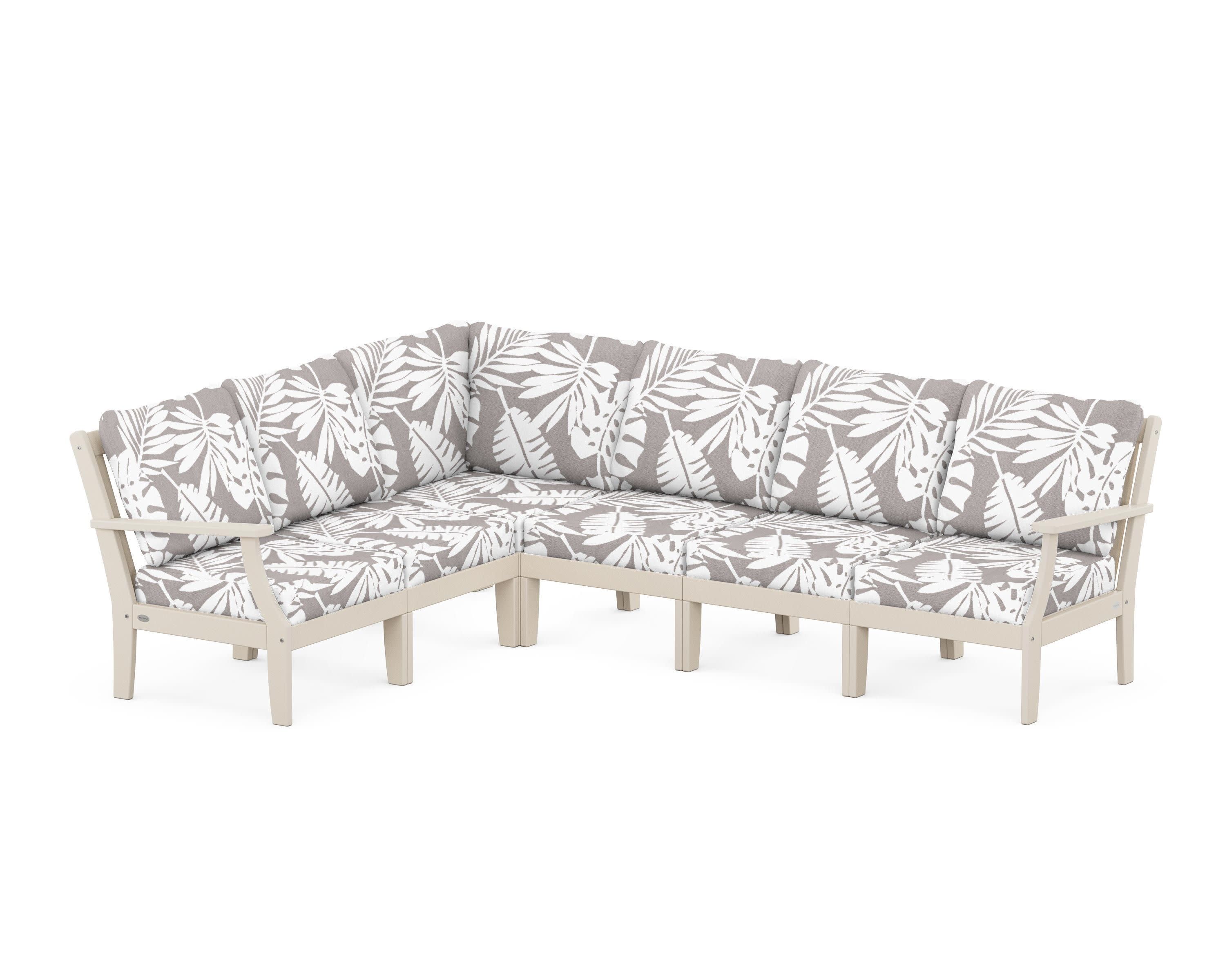 Braxton Modular 6-Piece Deep Seating Set in Sand / Leaf Grey Mist