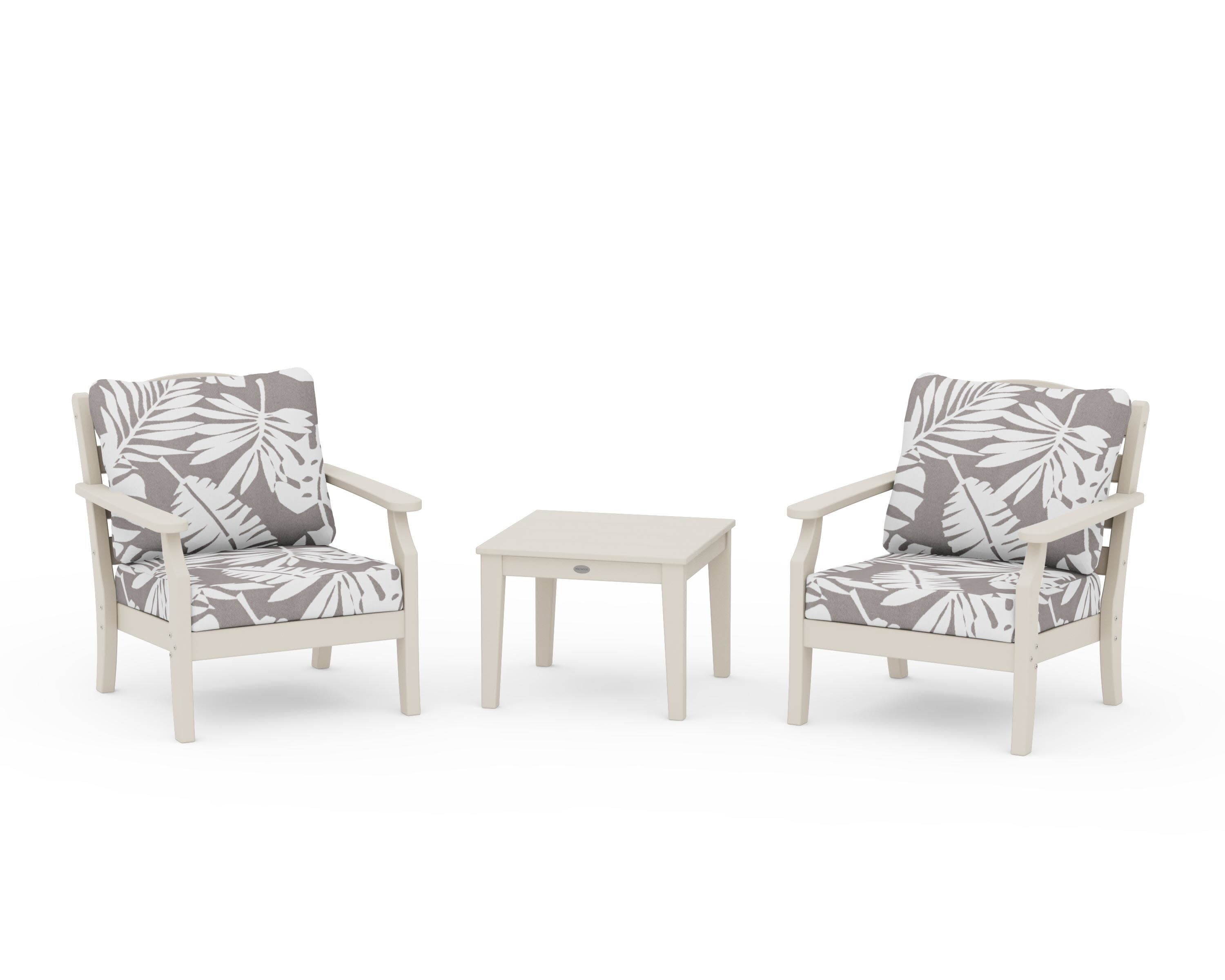 Savannah 3-Piece Deep Seating Set in Sand / Leaf Grey Mist