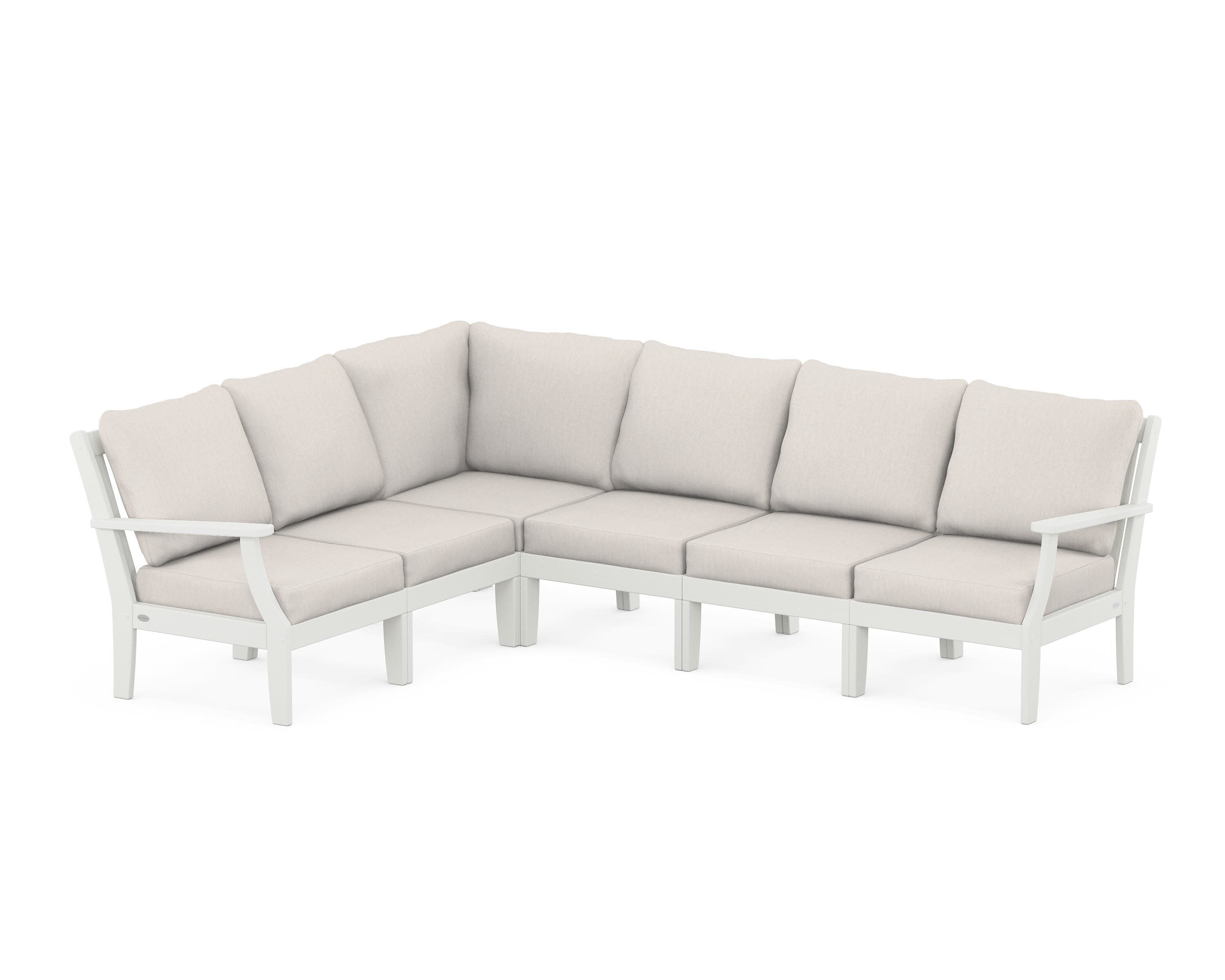 Braxton Modular 6-Piece Deep Seating Set in Vintage White / Cast Ash