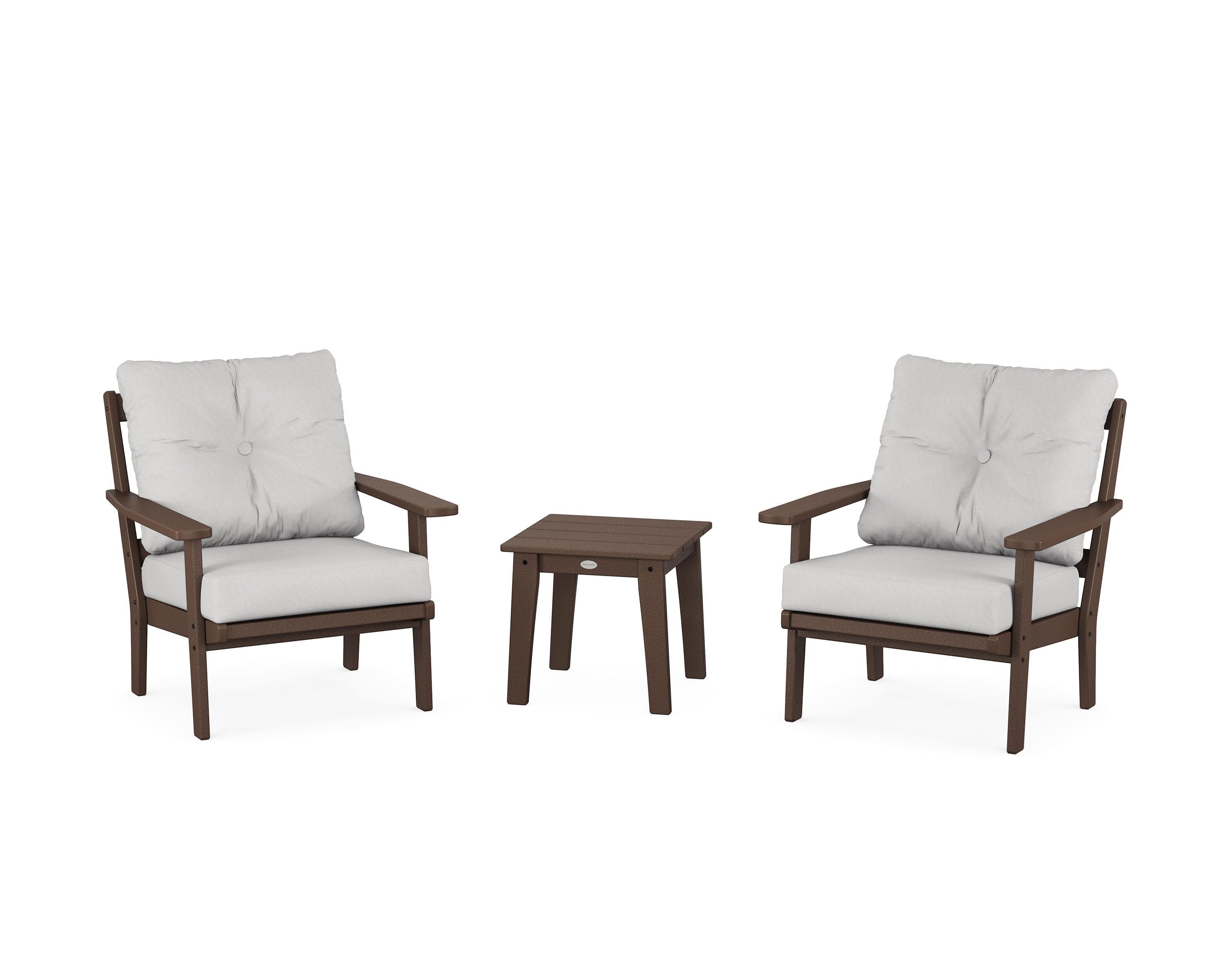 Oxford 3-Piece Deep Seating Set in Mahogany / Diamond in the Rough