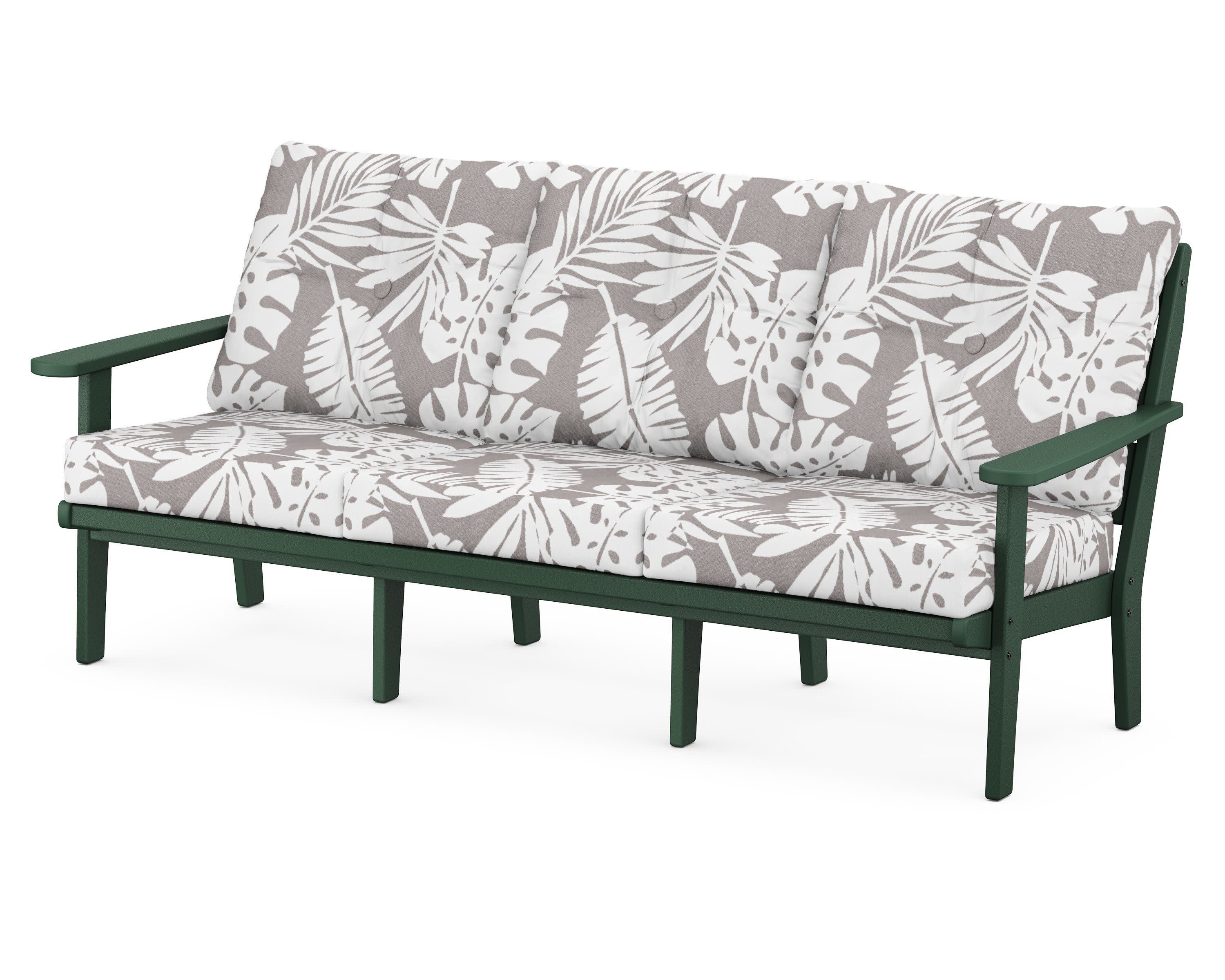 Lakeside Deep Seating Sofa in Green / Leaf Grey Mist