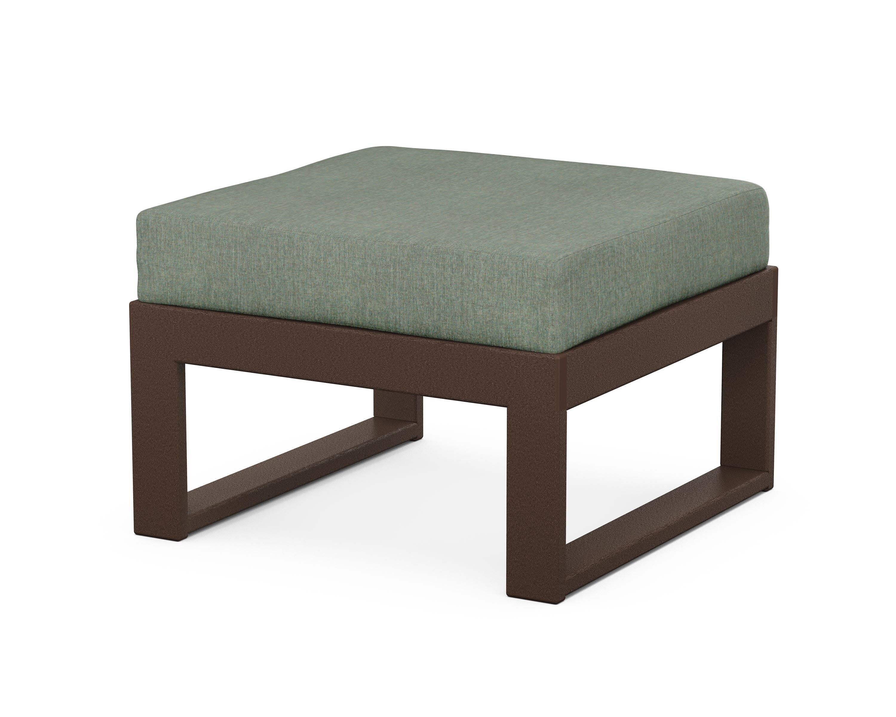Modular Ottoman - Modern in Mahogany / Cast Sage