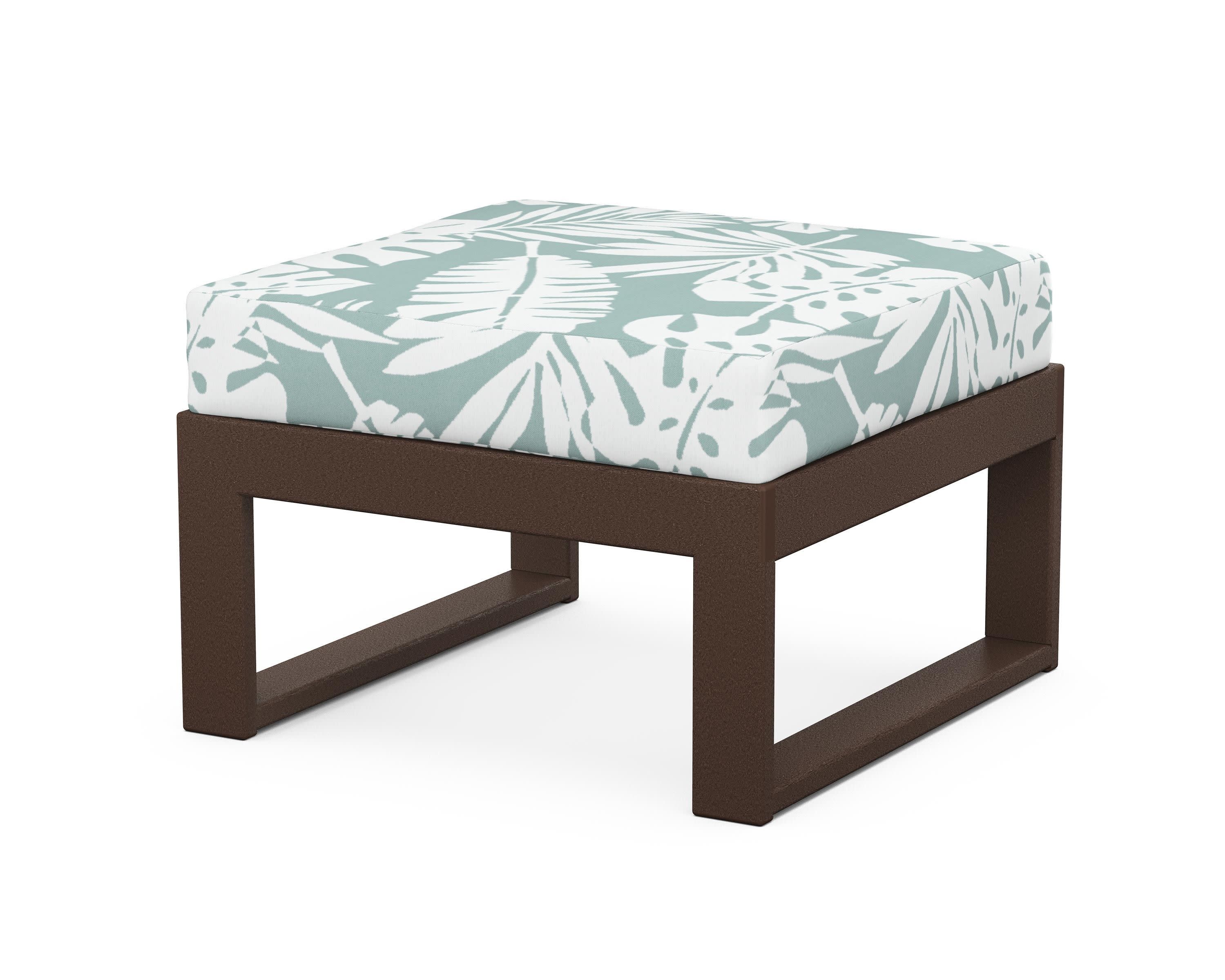 Modular Ottoman - Modern in Mahogany / Leaf Glacier Spa