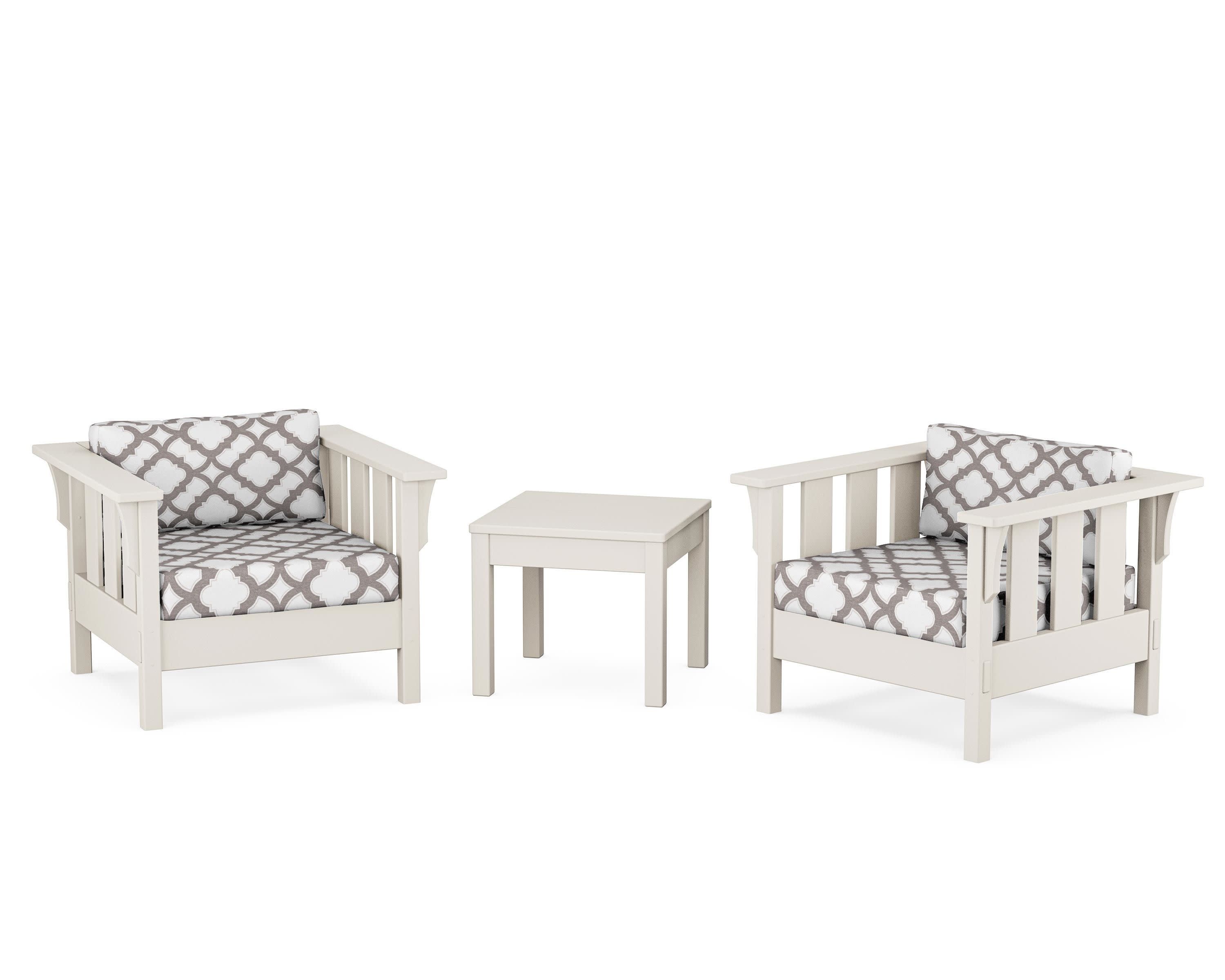 Acadia 3-Piece Deep Seating Set in Sand / Trellis Grey Mist