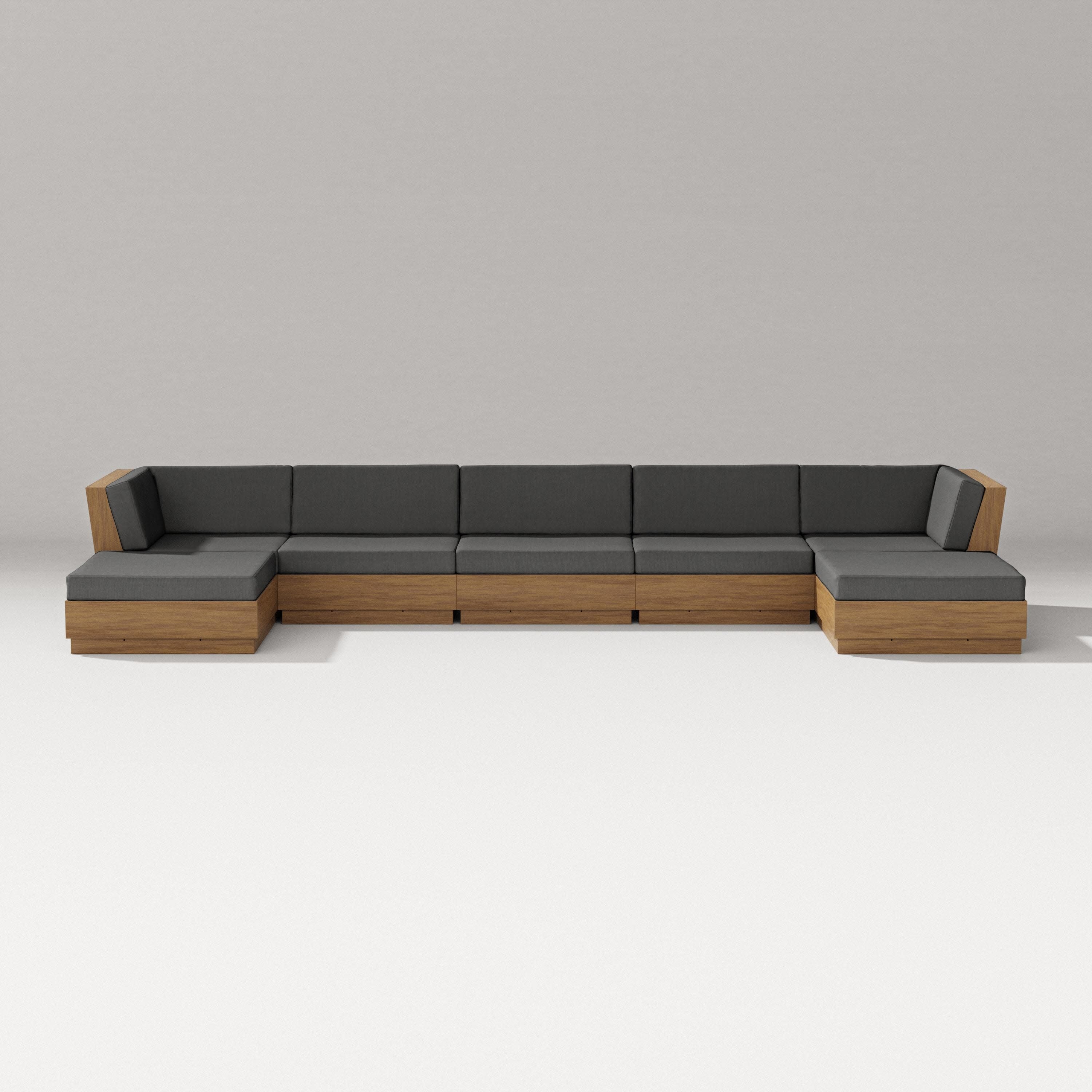 Elevate 7-Piece Double Chaise Sectional in Natural / Spectrum Carbon