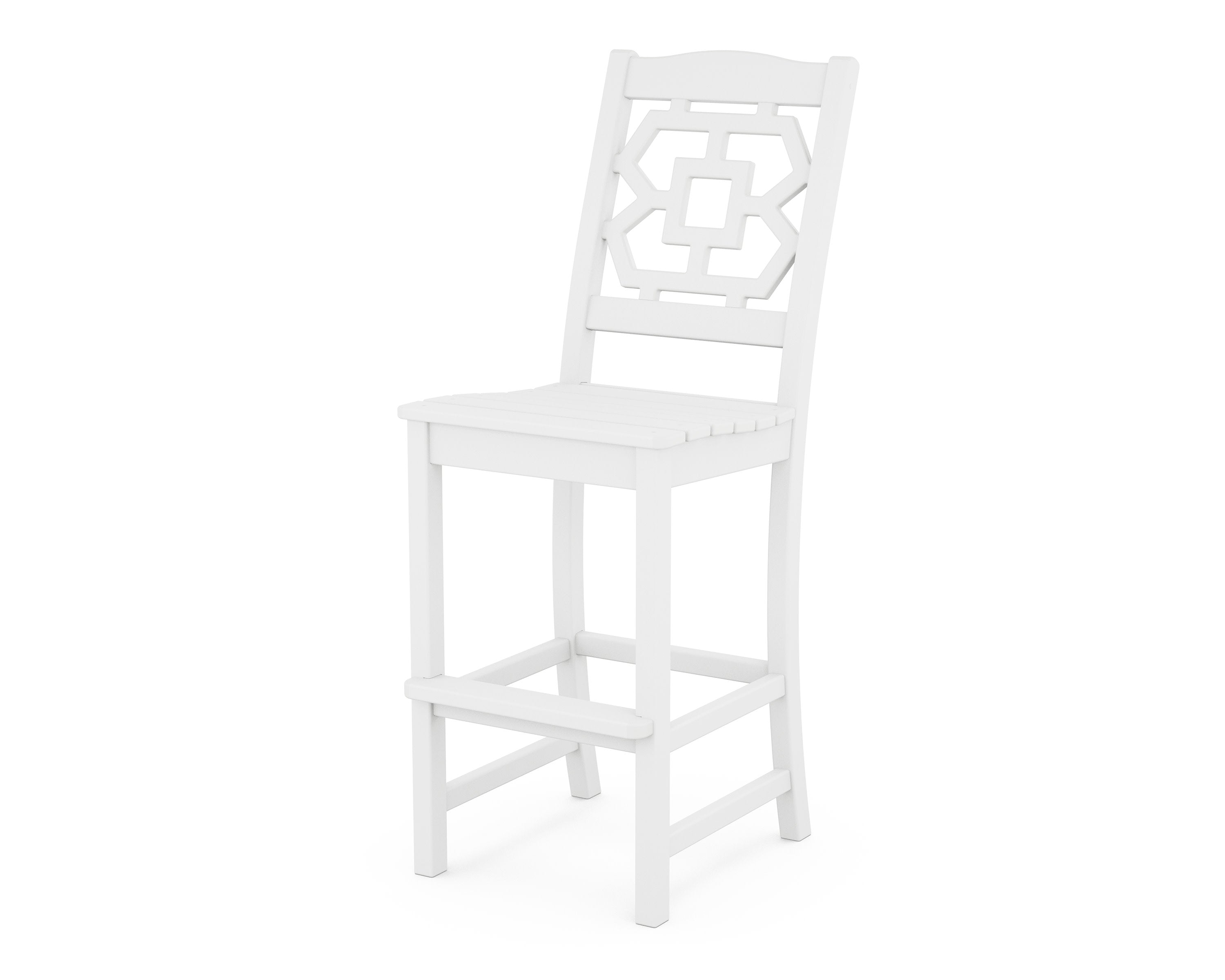 Chinoiserie Bar Side Chair in White