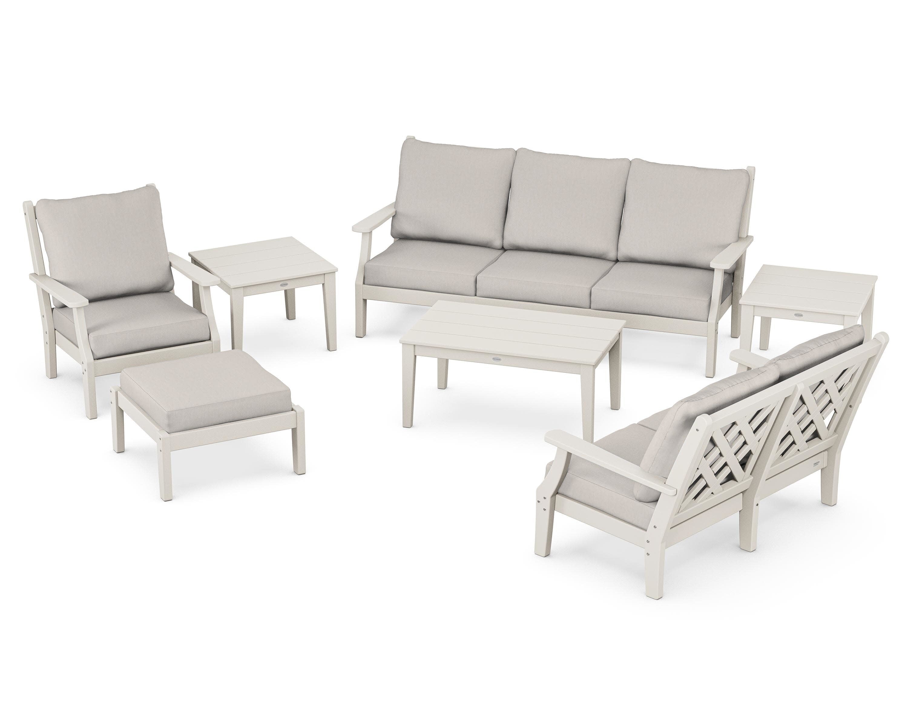 Wovendale 7-Piece Deep Seating Set in Sand / Cast Ash