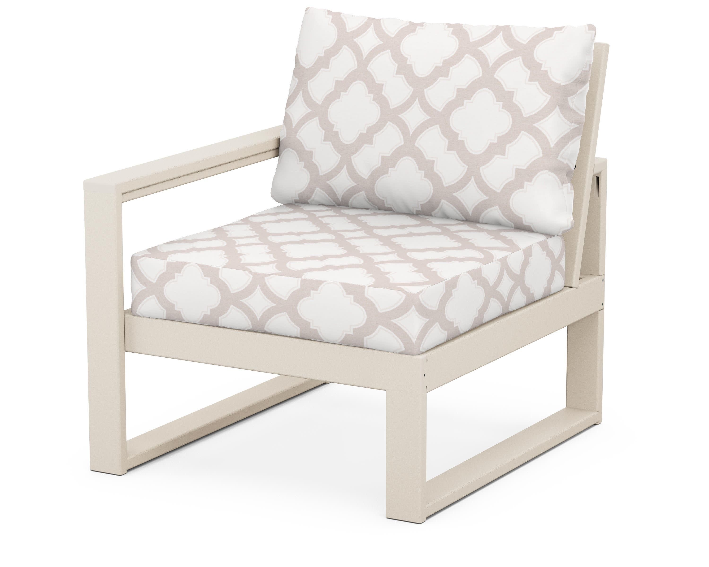 EDGE Modular Left Arm Chair in Sand / Trellis Dune Burlap