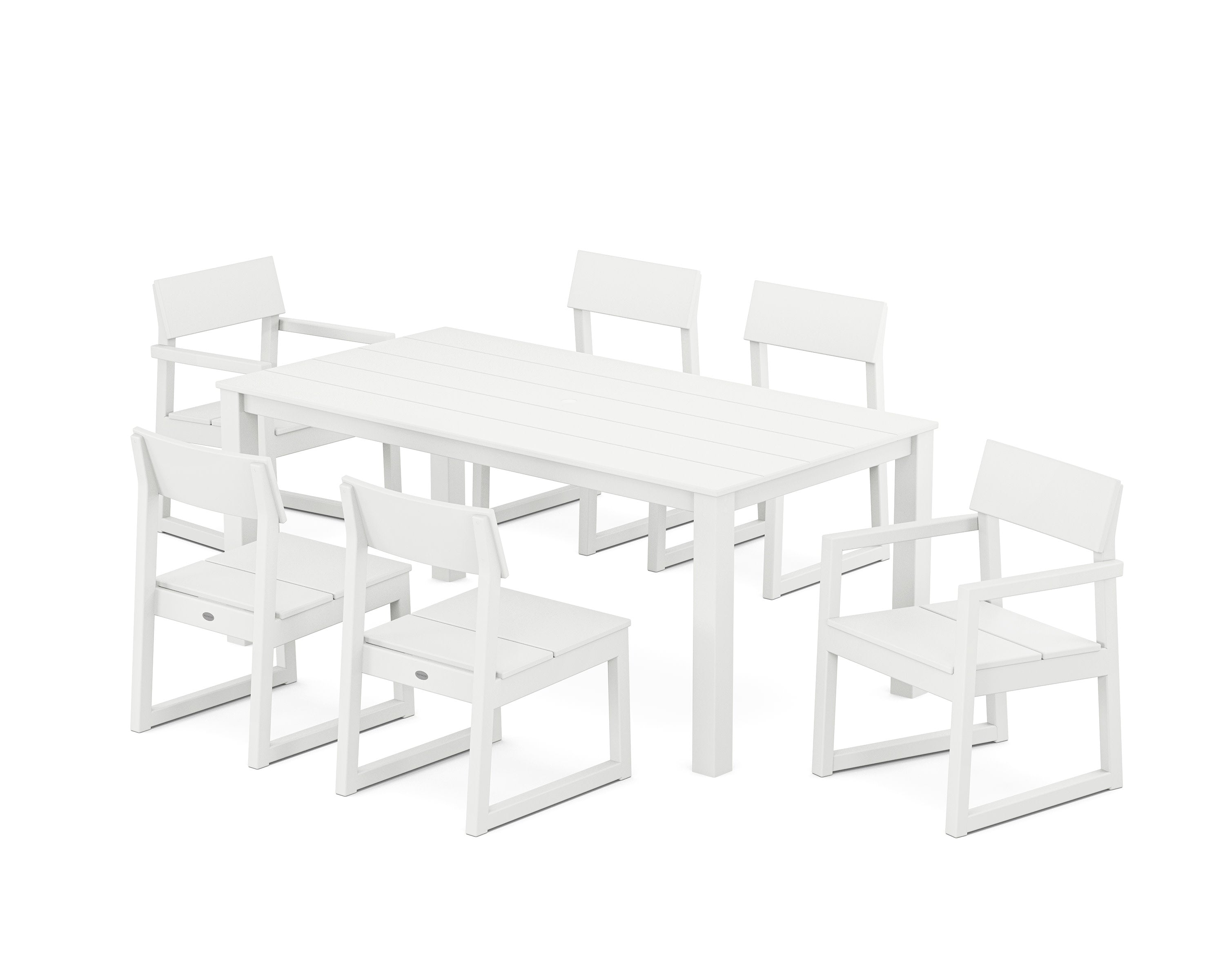 EDGE 7-Piece Parsons Dining Set in White