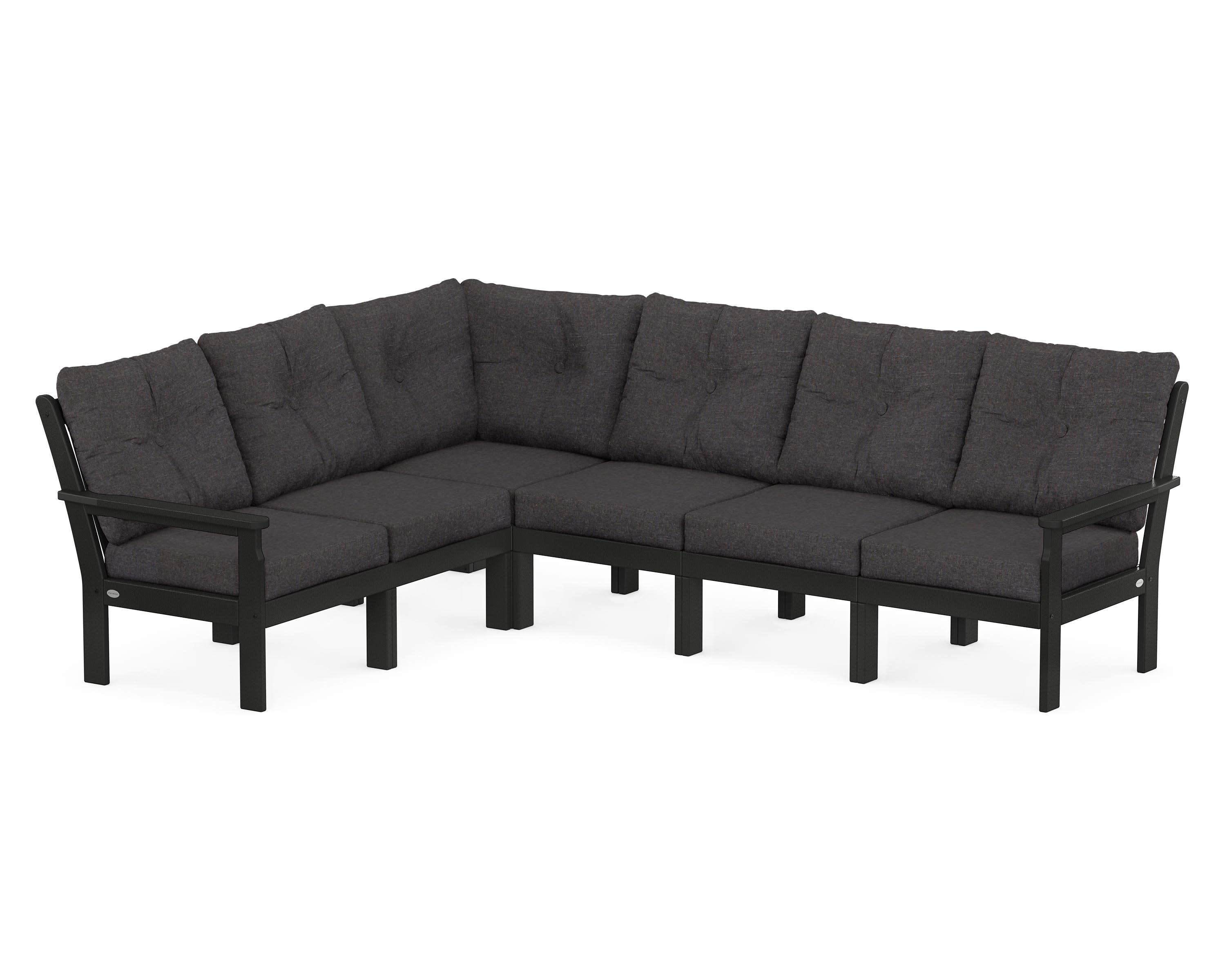 Vineyard 6-Piece Sectional in Black / Ash Charcoal