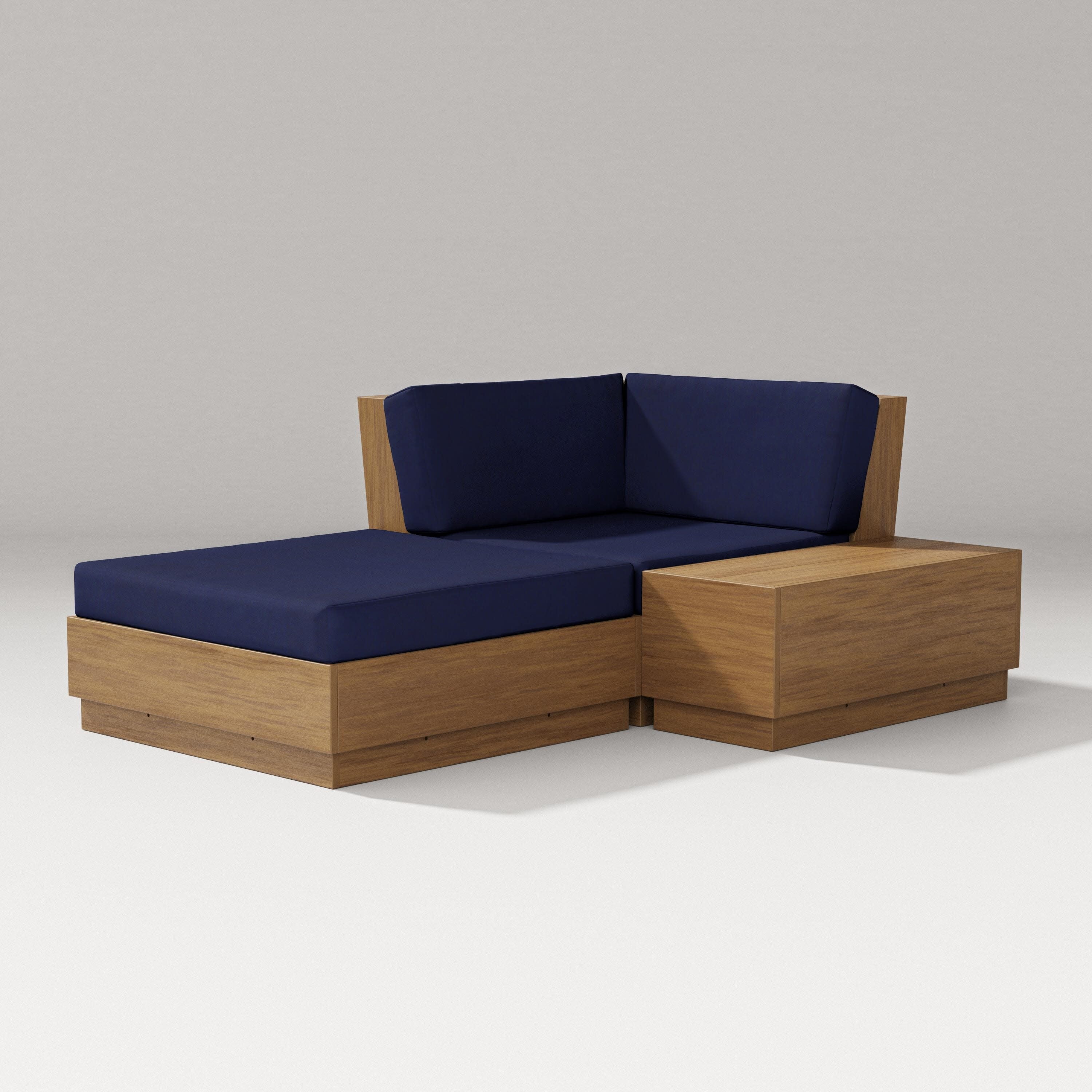 Elevate Corner Chaise in Natural / Navy