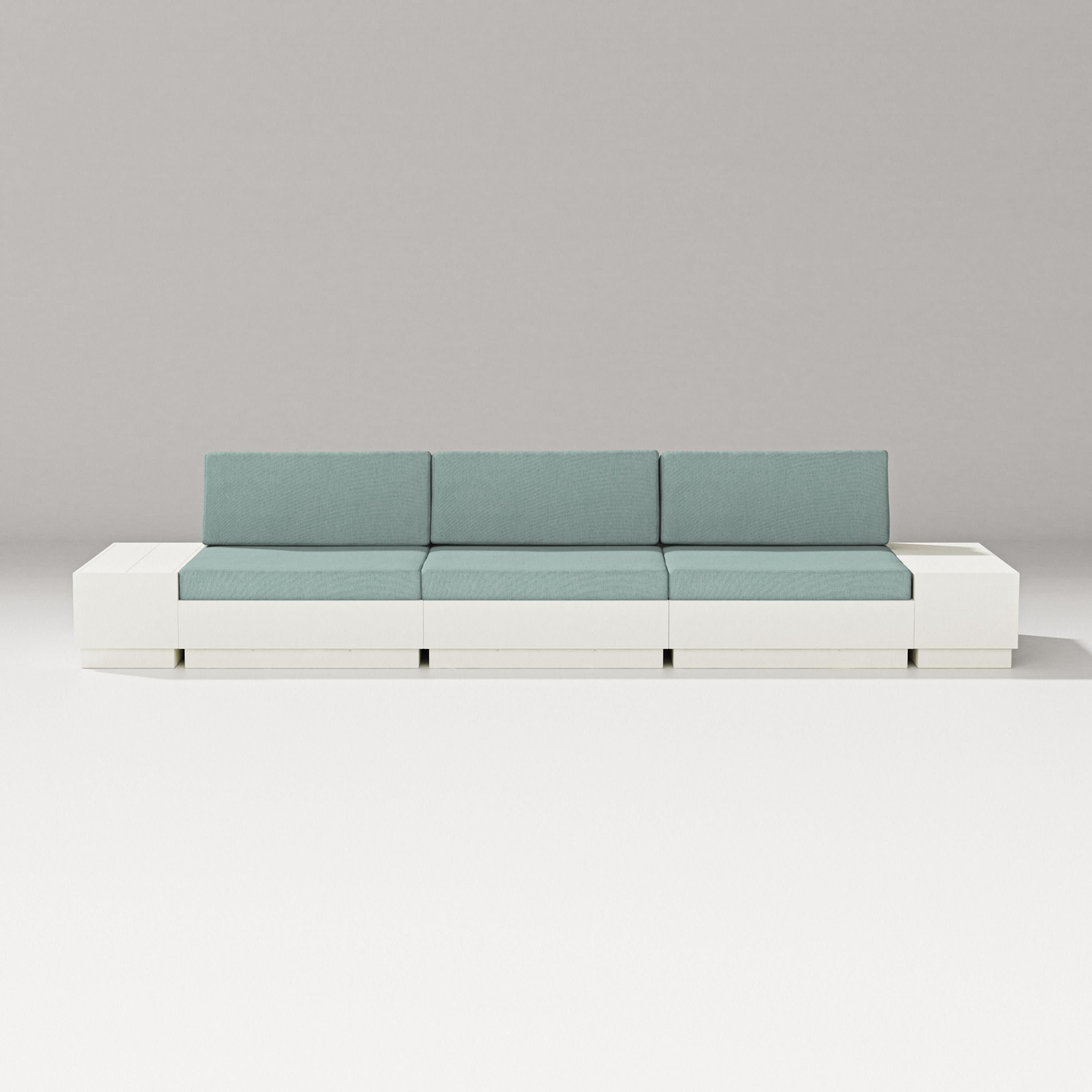 Elevate Straight Sectional in Vintage White / Glacier Spa