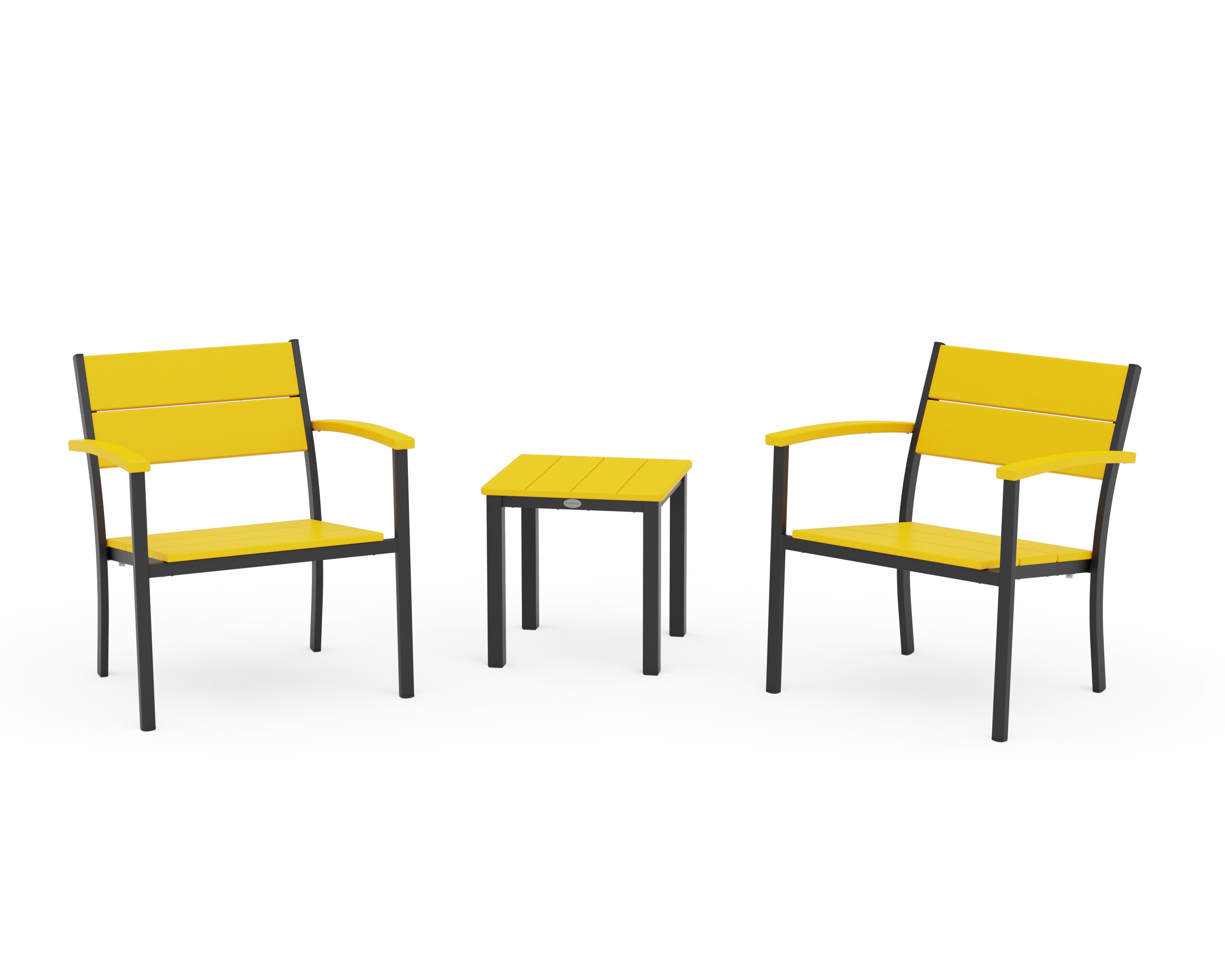 Main Street 3-Piece Lounge Chair Set in Black / Lemon