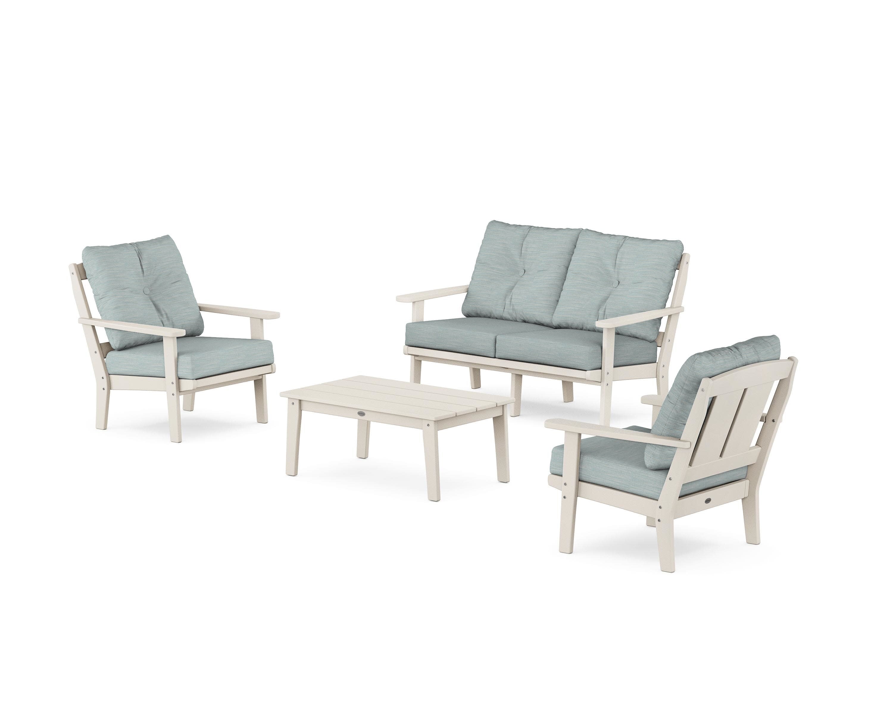 Mission 4-Piece Deep Seating Set with Loveseat in Sand / Soothe Mist