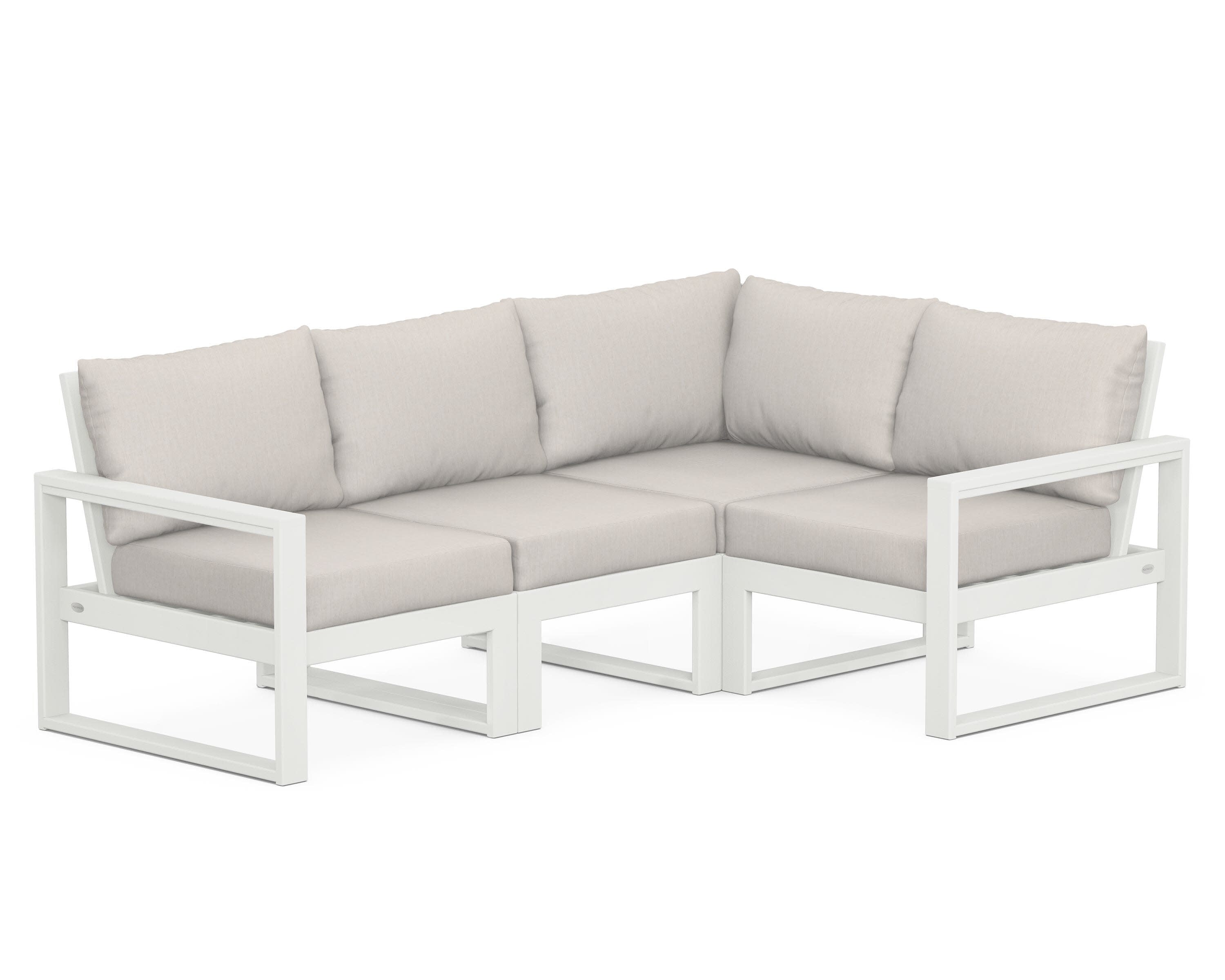 EDGE 4-Piece Modular Deep Seating Set in Vintage White / Cast Ash