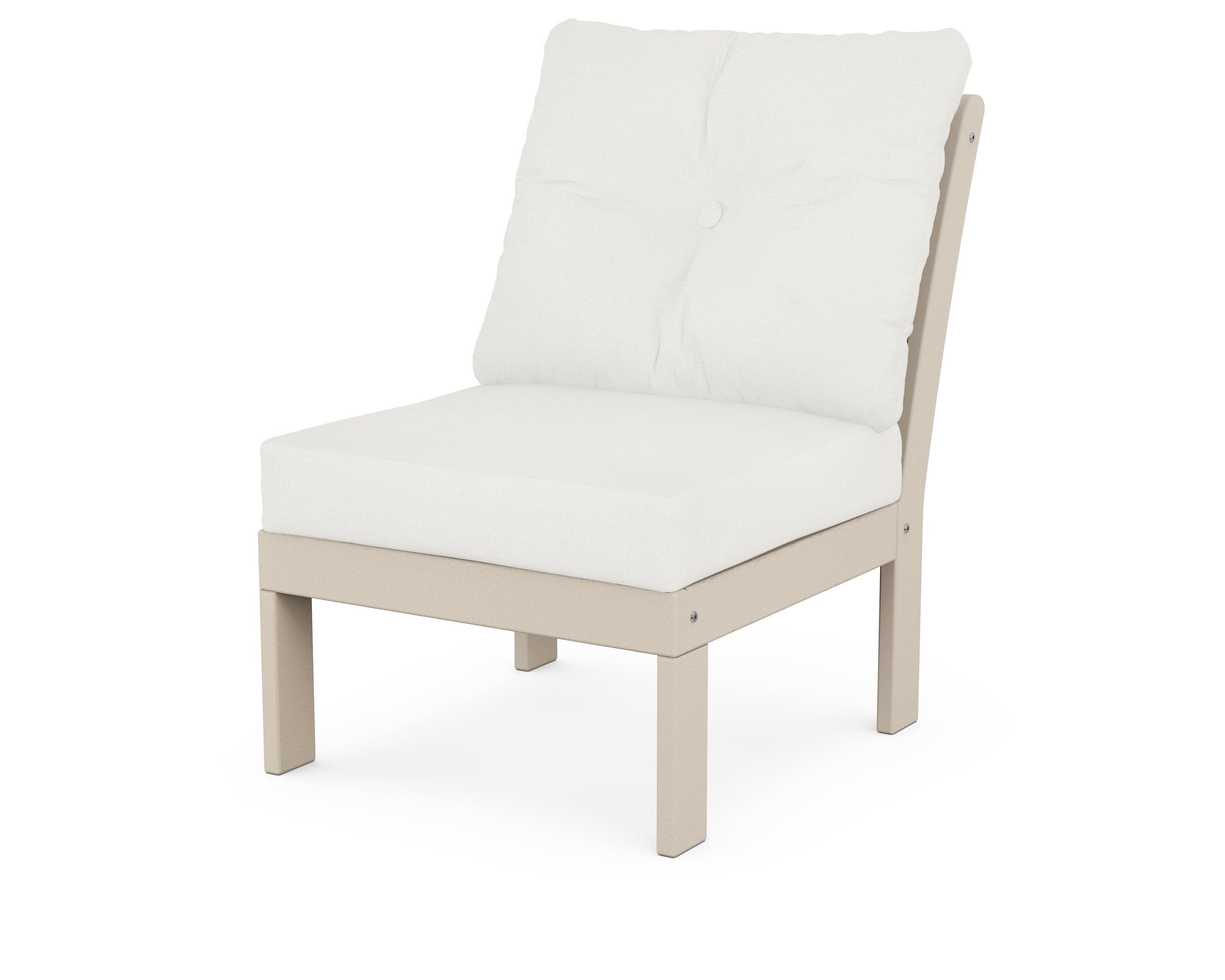 Vineyard Modular Armless Chair in Sand / Natural Linen