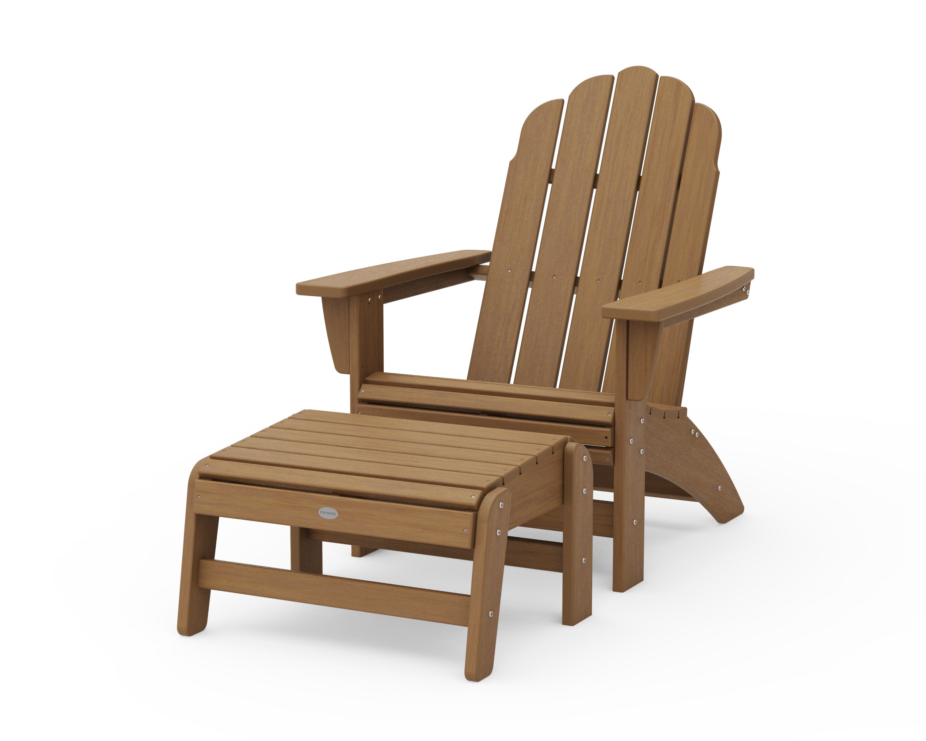 Vineyard Grand Adirondack Chair with Ottoman in Natural
