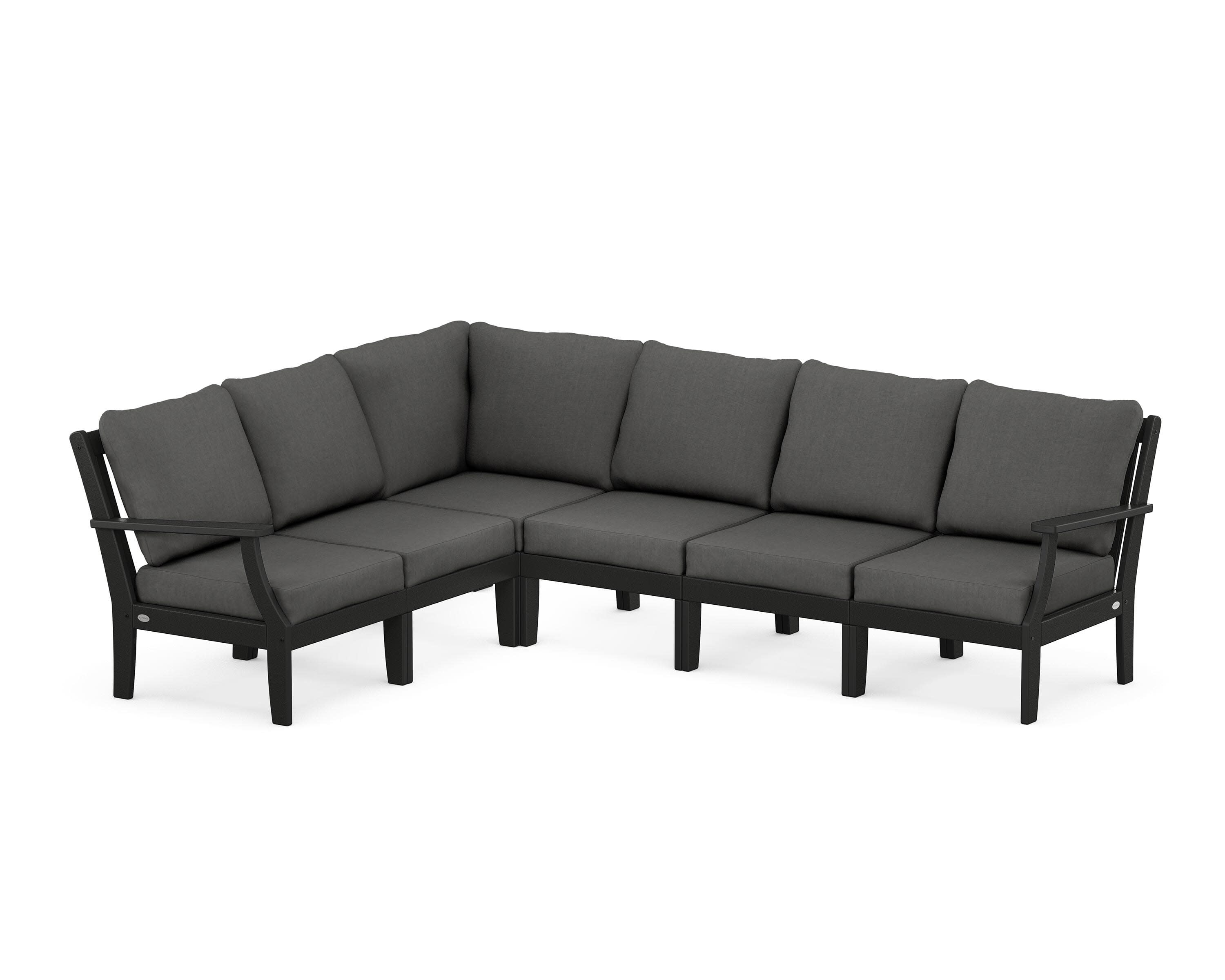 Braxton Modular 6-Piece Deep Seating Set in Black / Spectrum Carbon
