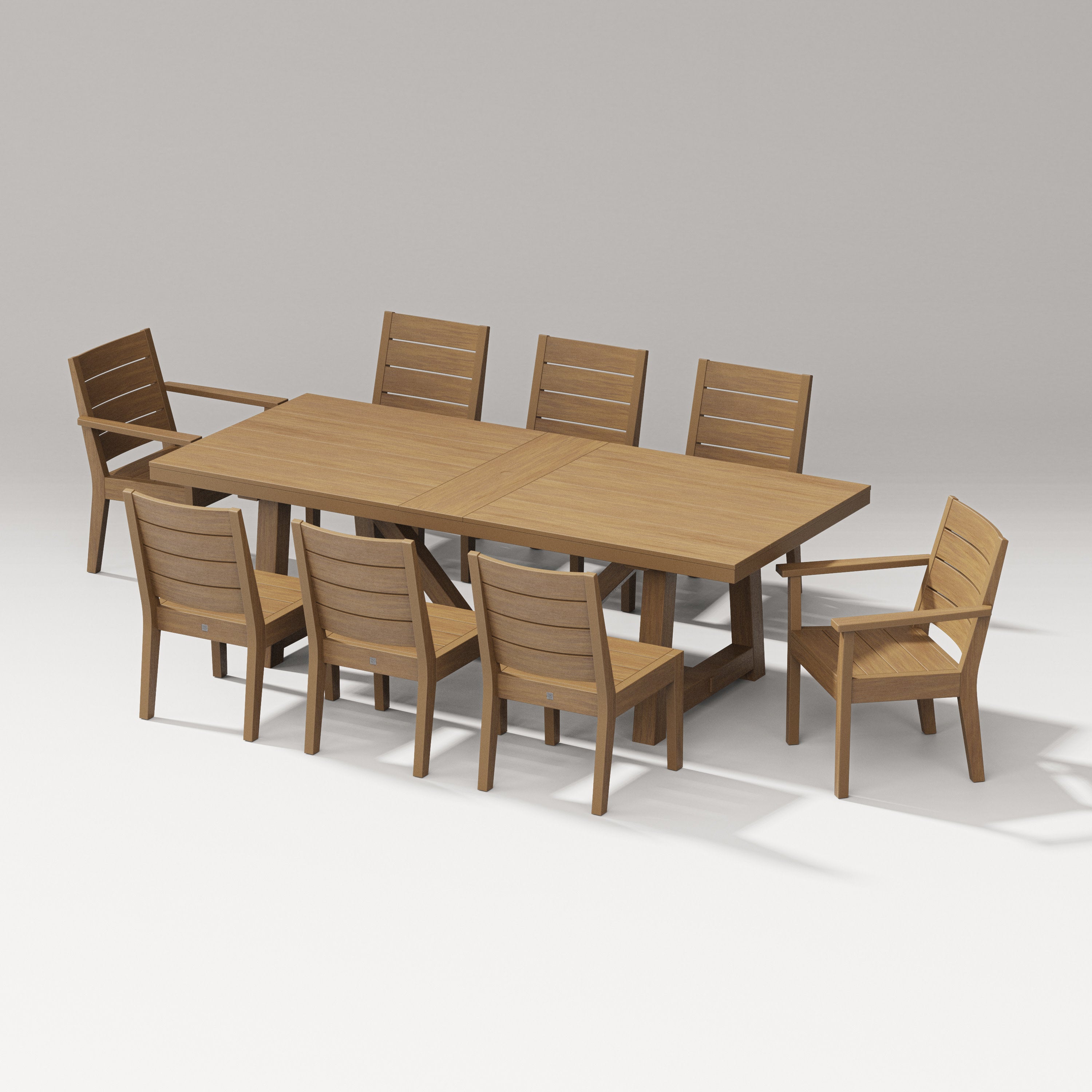 Latitude 9-Piece A-Frame Table Dining Set in Natural