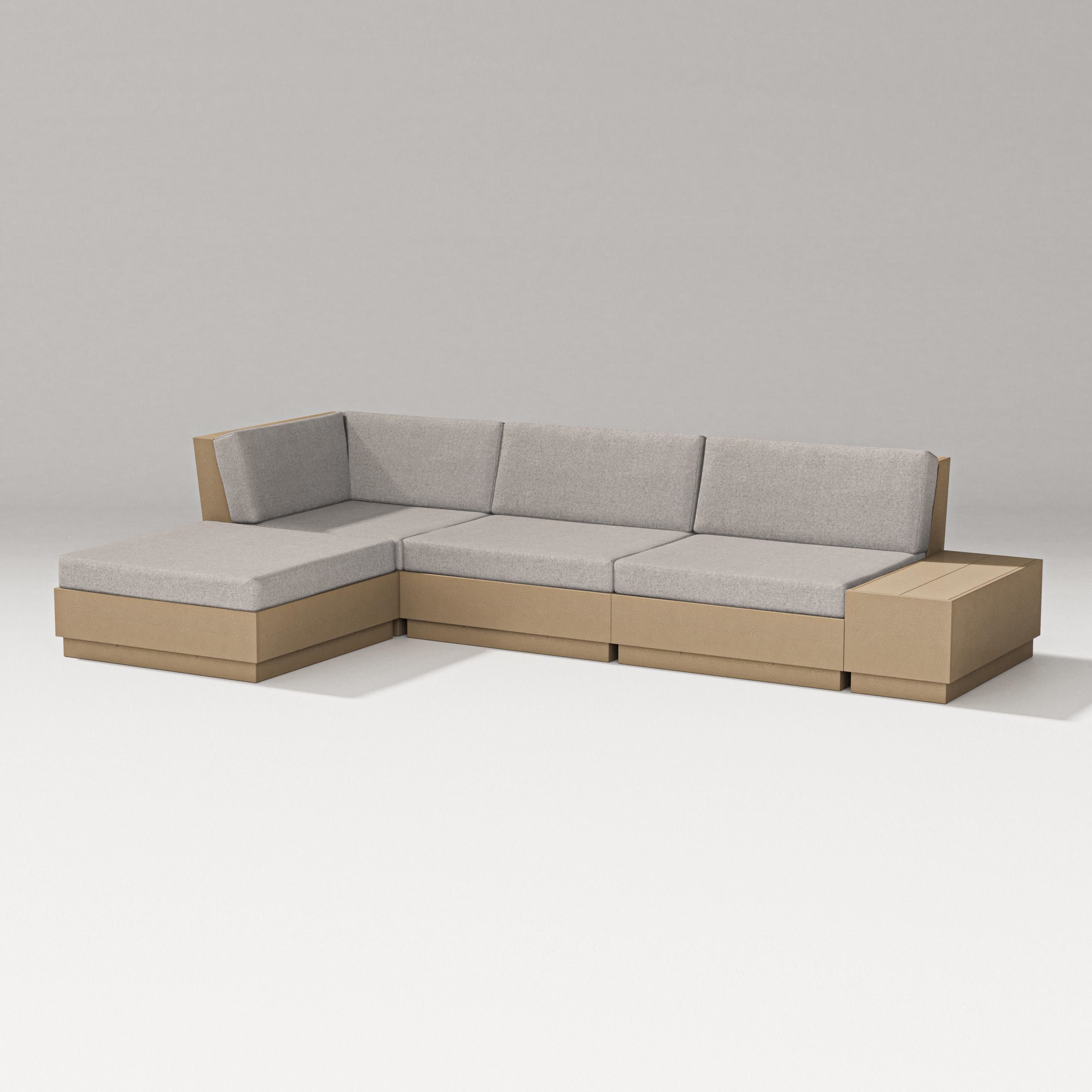 Elevate Chaise Sectional in Vintage Sahara / Weathered Tweed