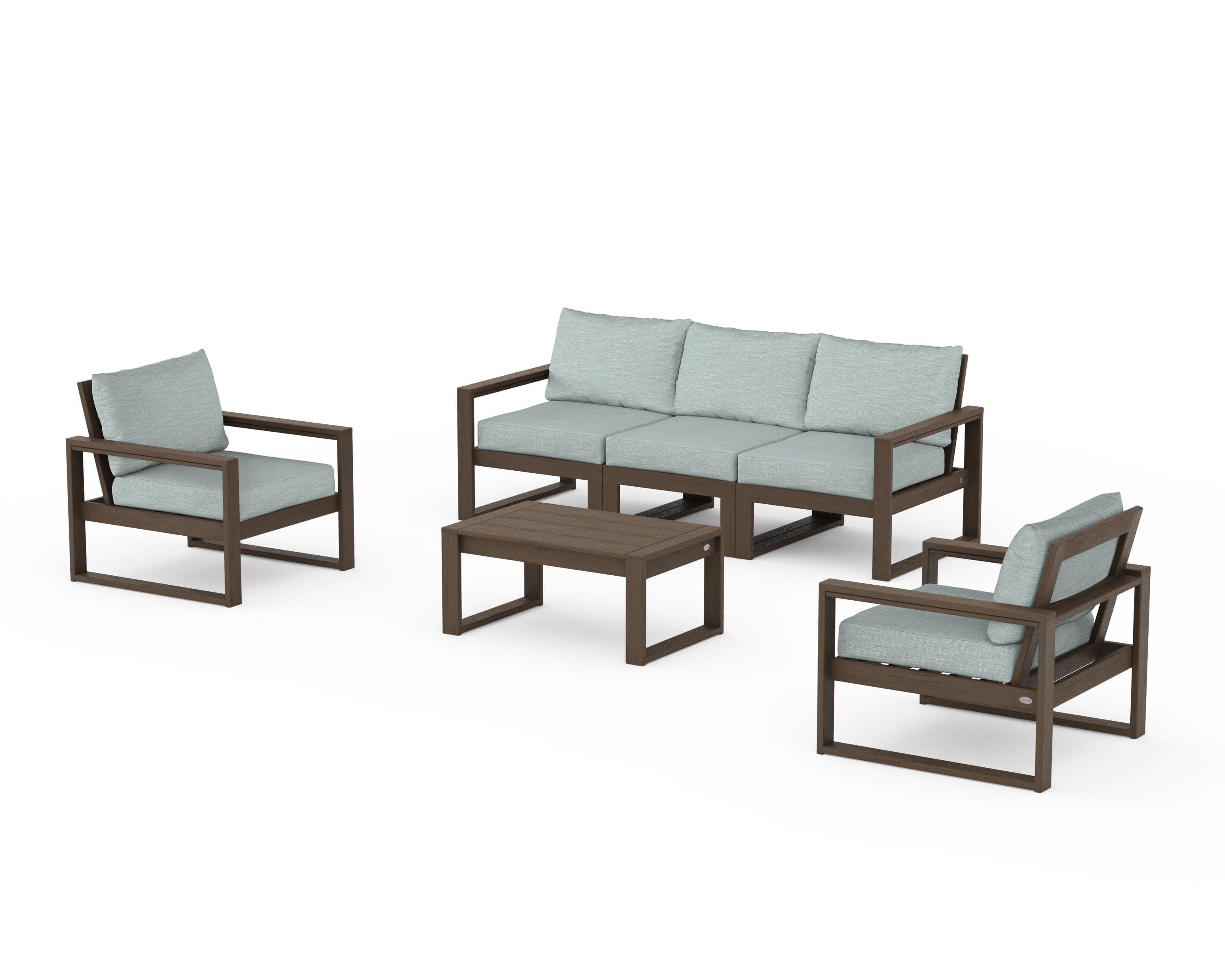 EDGE Sectional 4-Piece Deep Seating Set with Sofa in Kona / Soothe Mist
