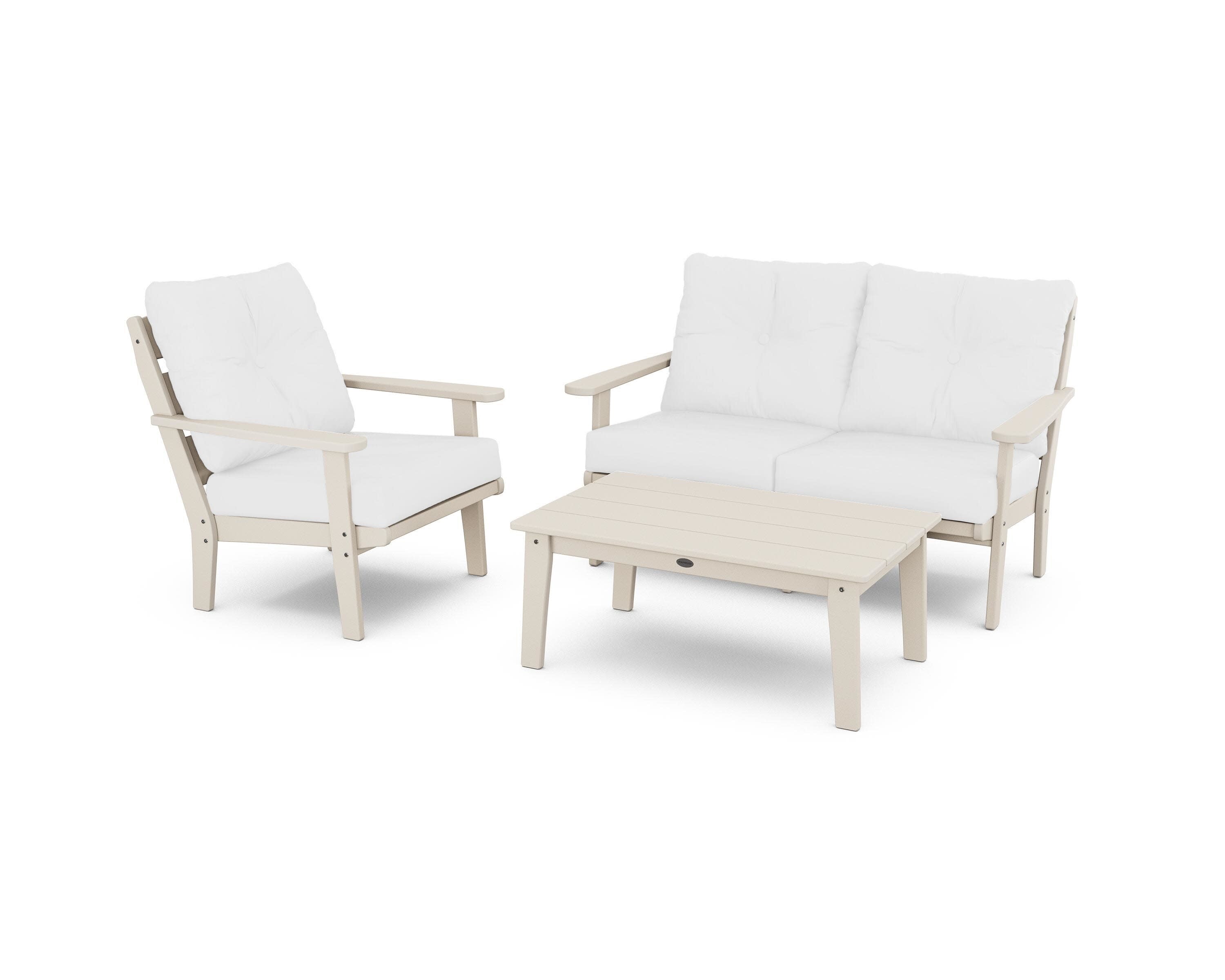 Lakeside 3-Piece Deep Seating Set in Sand / Natural