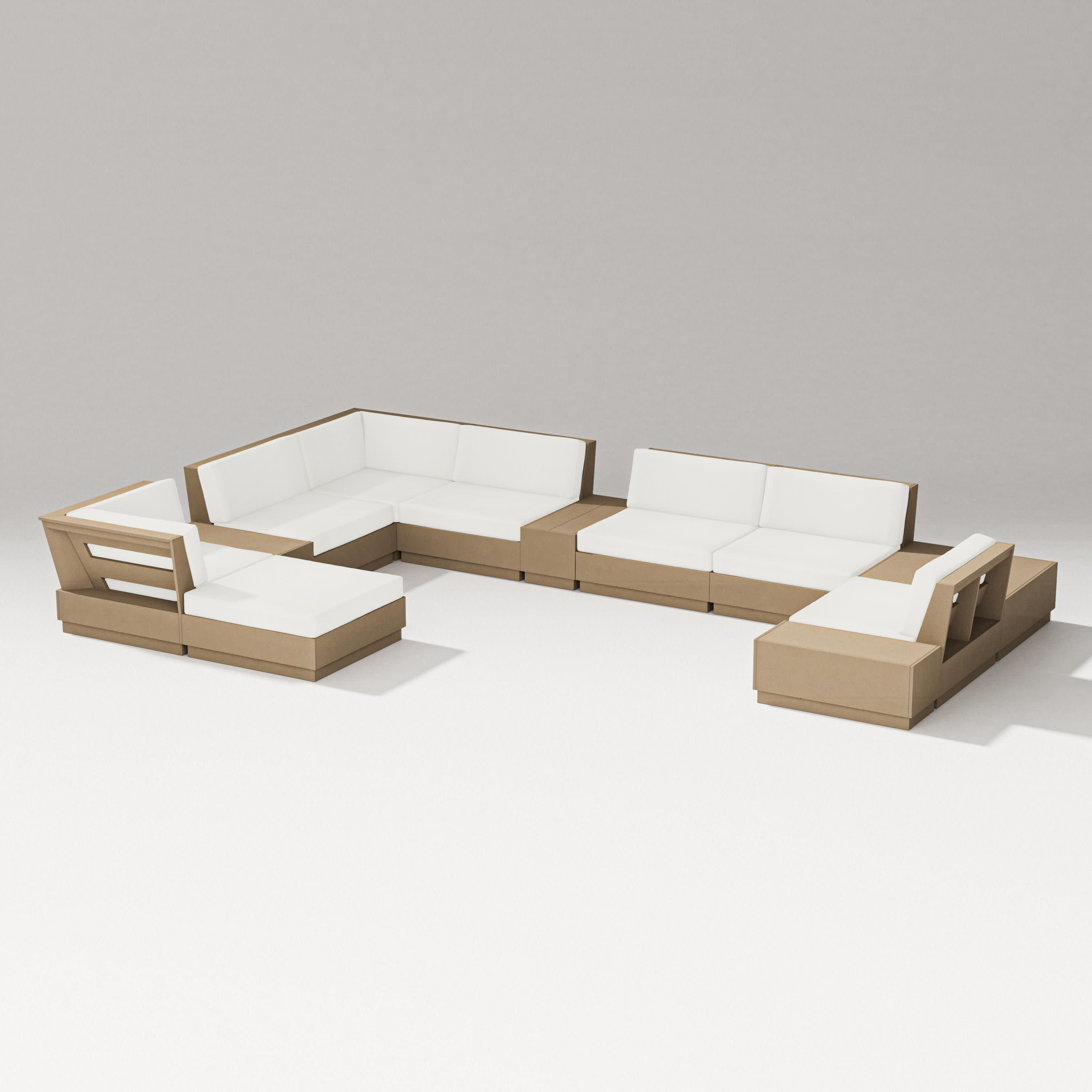 Elevate 12-Piece Conversation Sectional Set in Vintage Sahara / Natural Linen