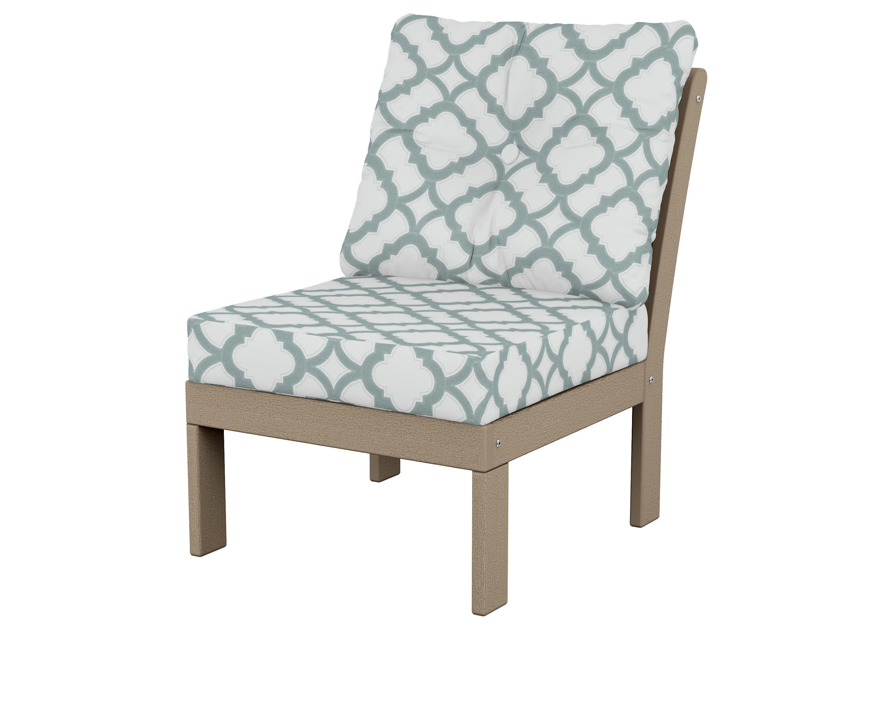 Vineyard Modular Armless Chair in Vintage Sahara / Trellis Glacier Spa